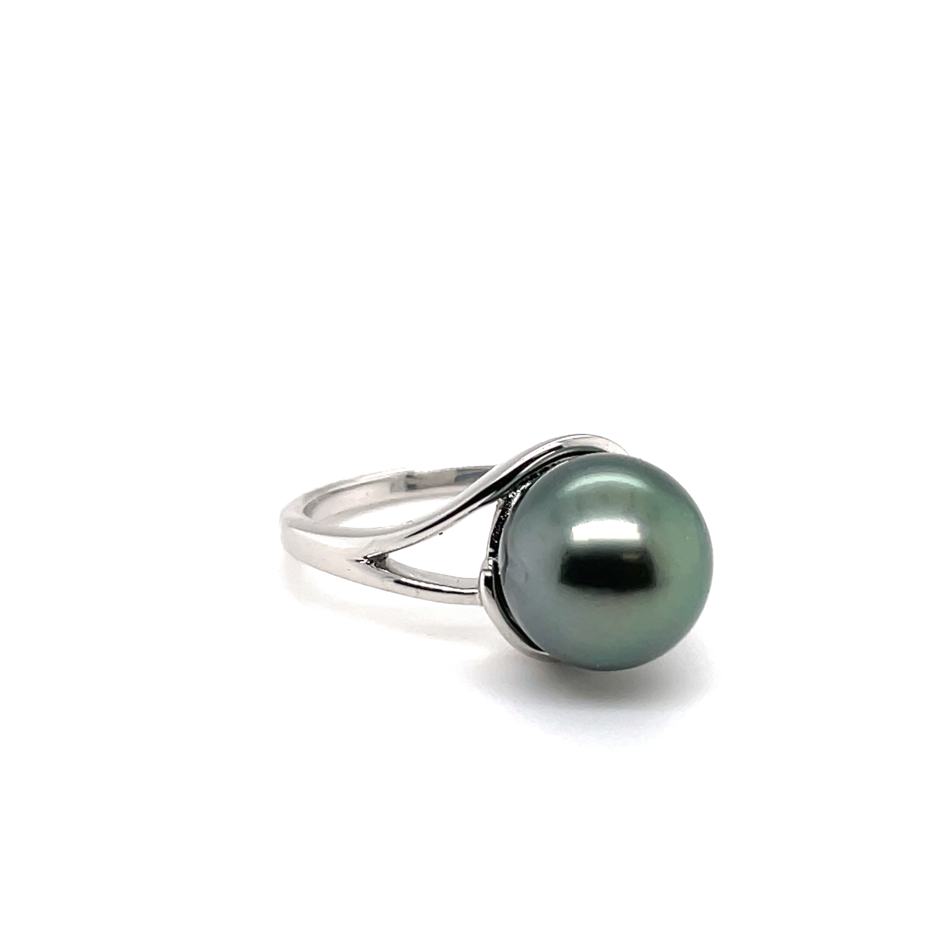 Sterling Silver Tahitian Cultured 10 - 11mm Pearl Ring