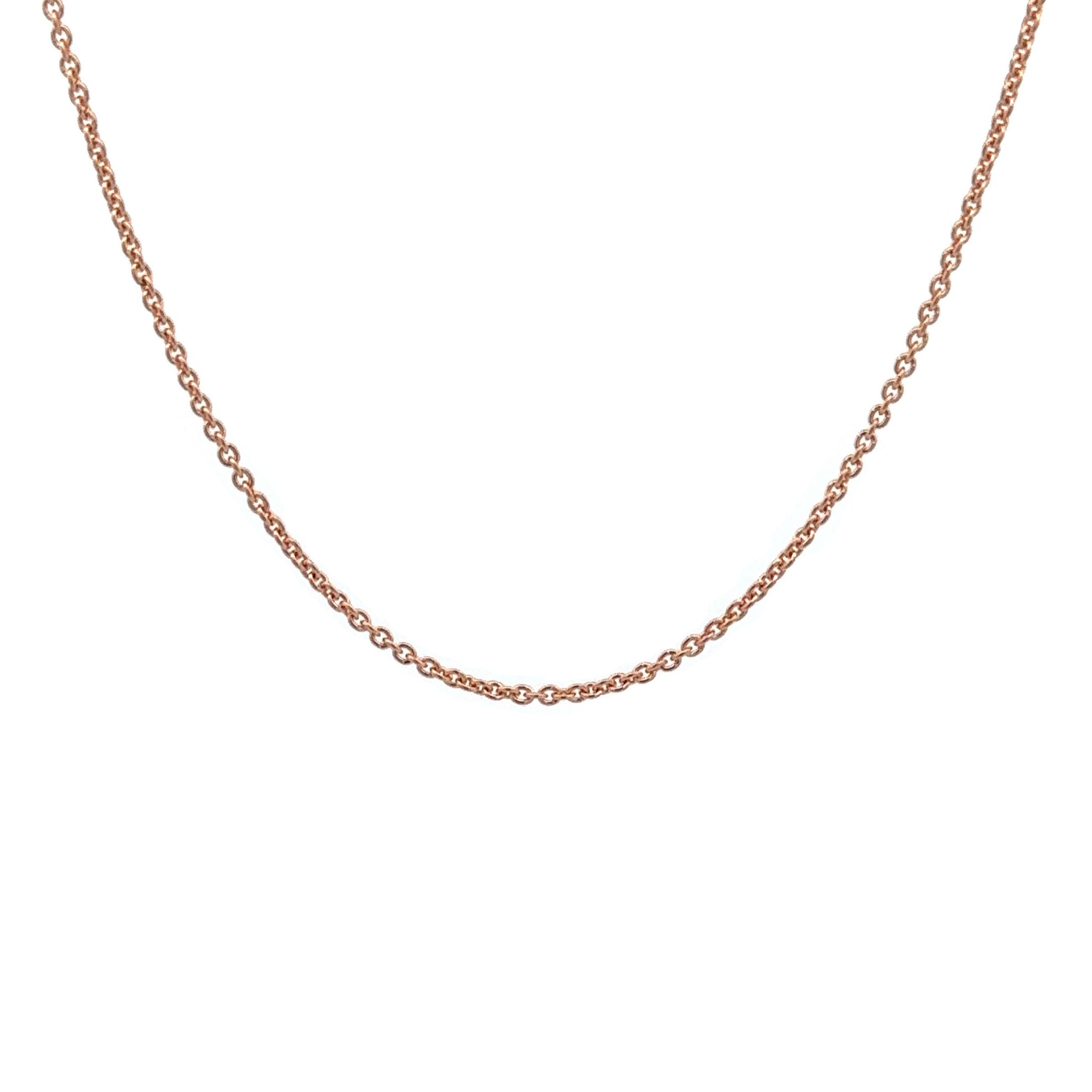 9K Rose Gold Polished 58cm Adjustable Cable Chain 1.4mm