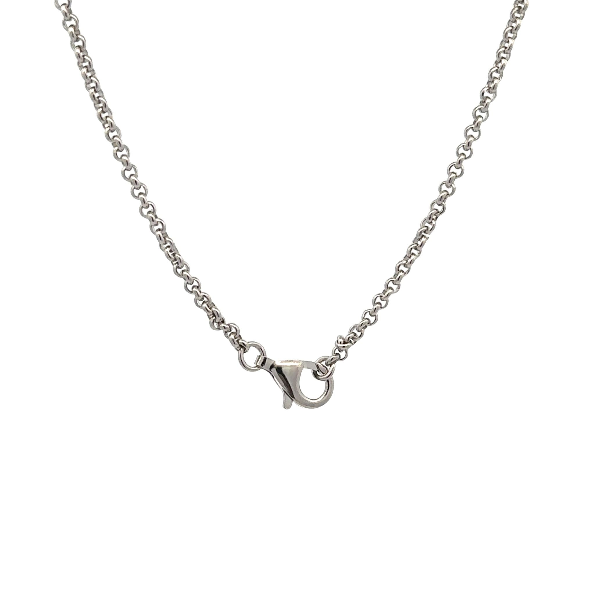 Sterling Silver Polished 45cm Belcher Chain 2.5mm Rhodium Plated