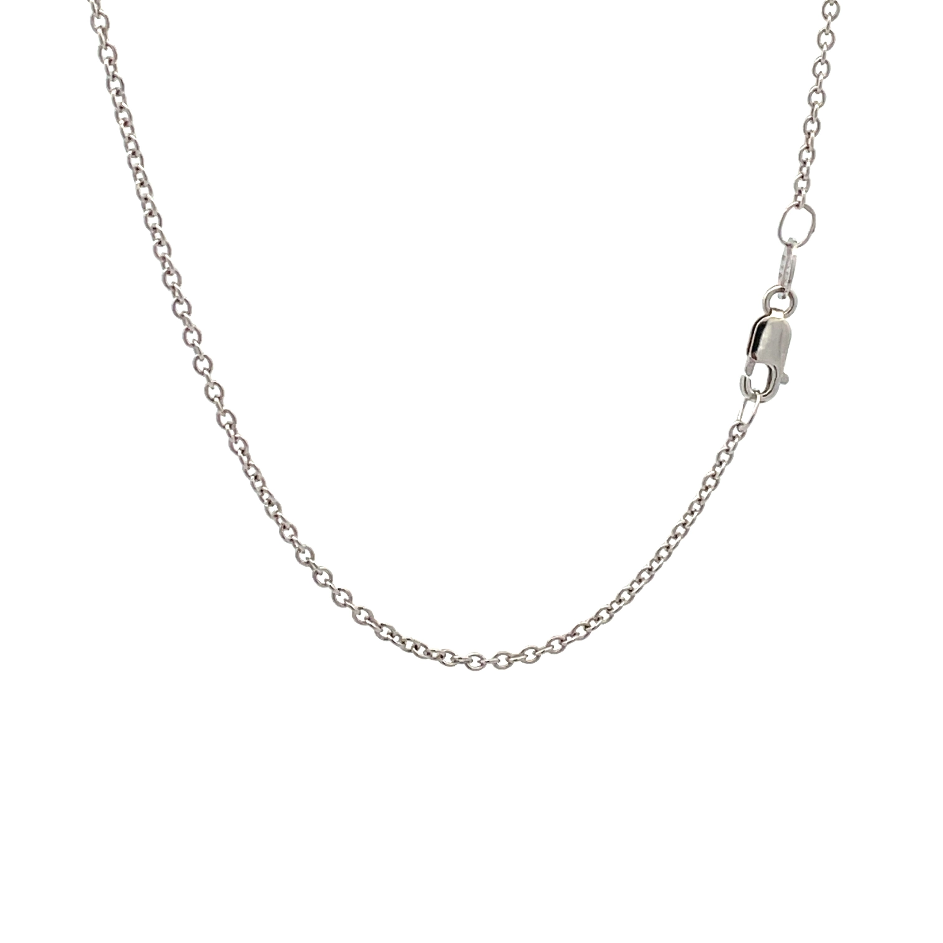 18K White Gold Polished 45cm Cable Chain