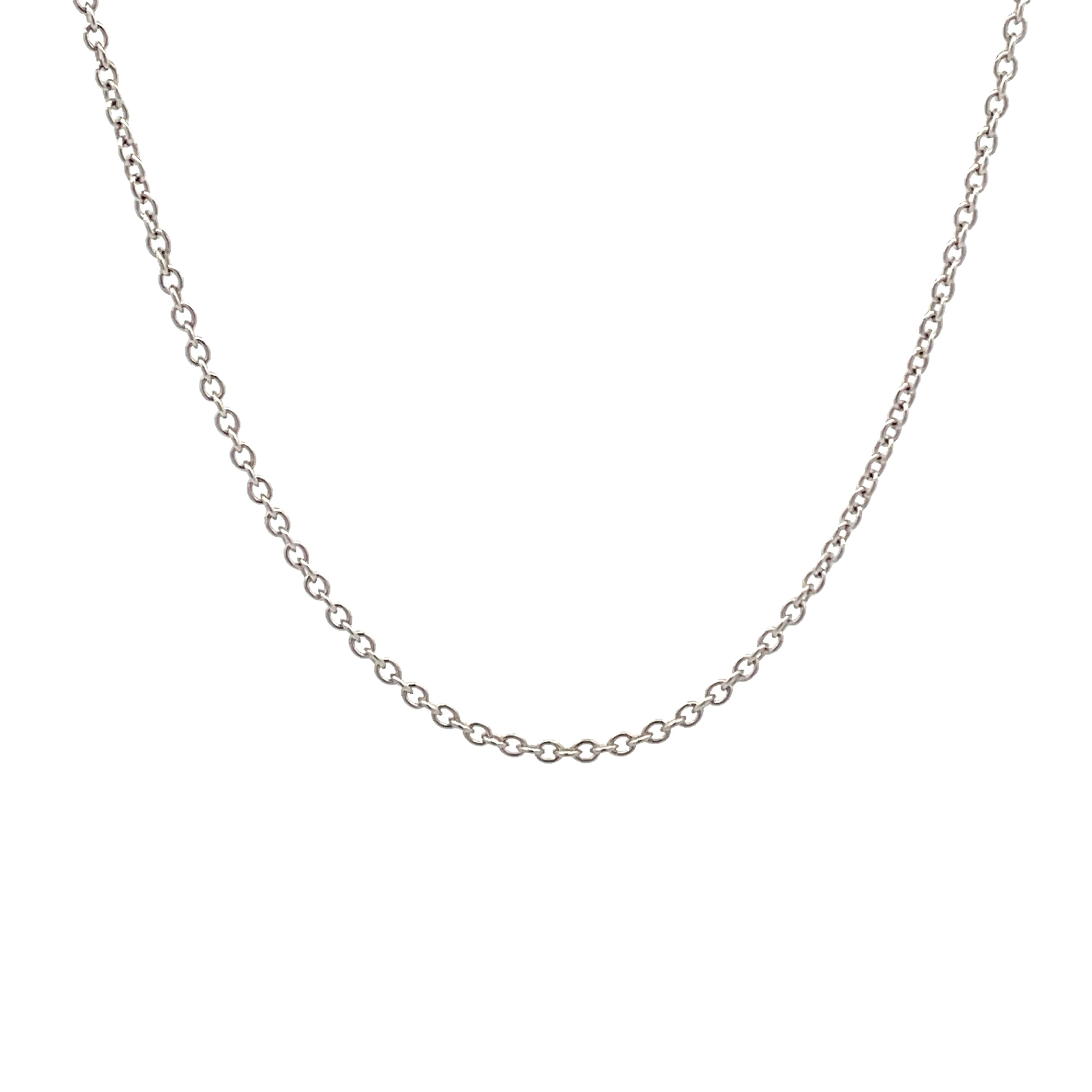 18K White Gold Polished 45cm Cable Chain