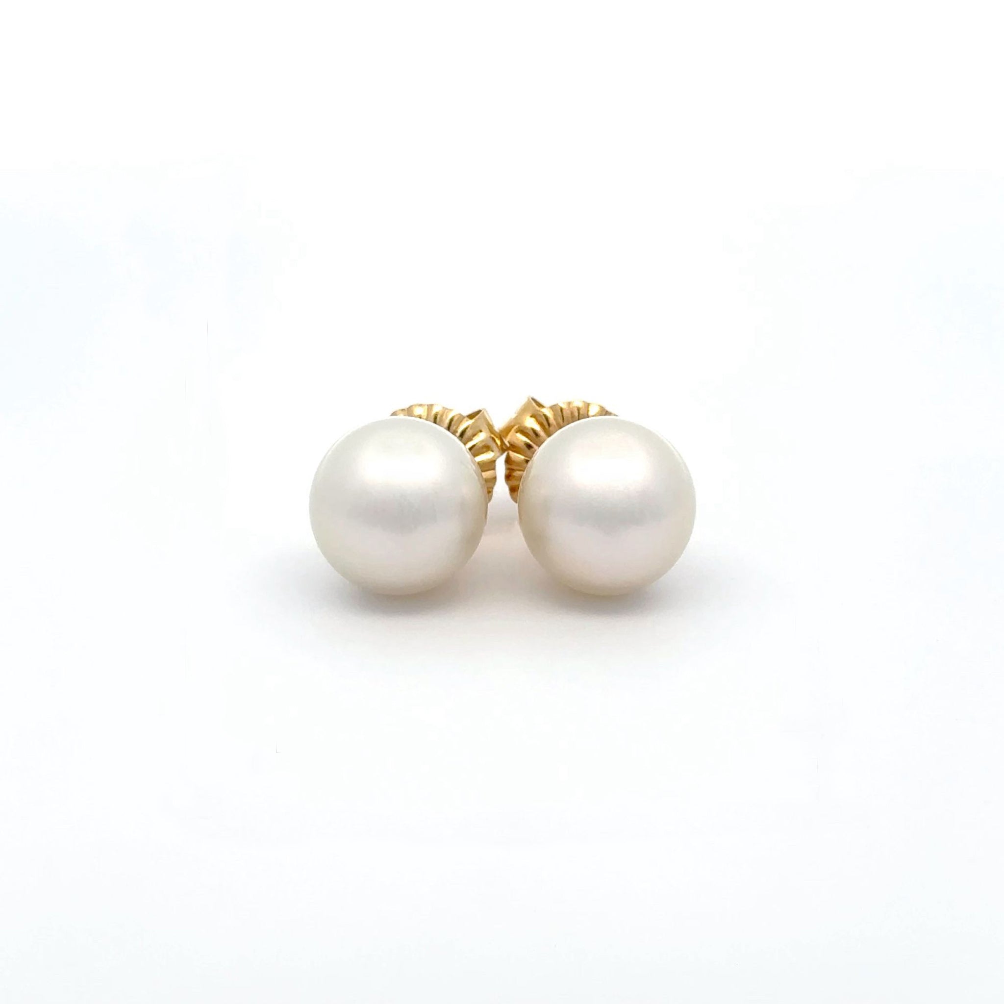 18K Yellow Gold Australian South Sea Cultured 11-12mm Pearl Stud Earrings