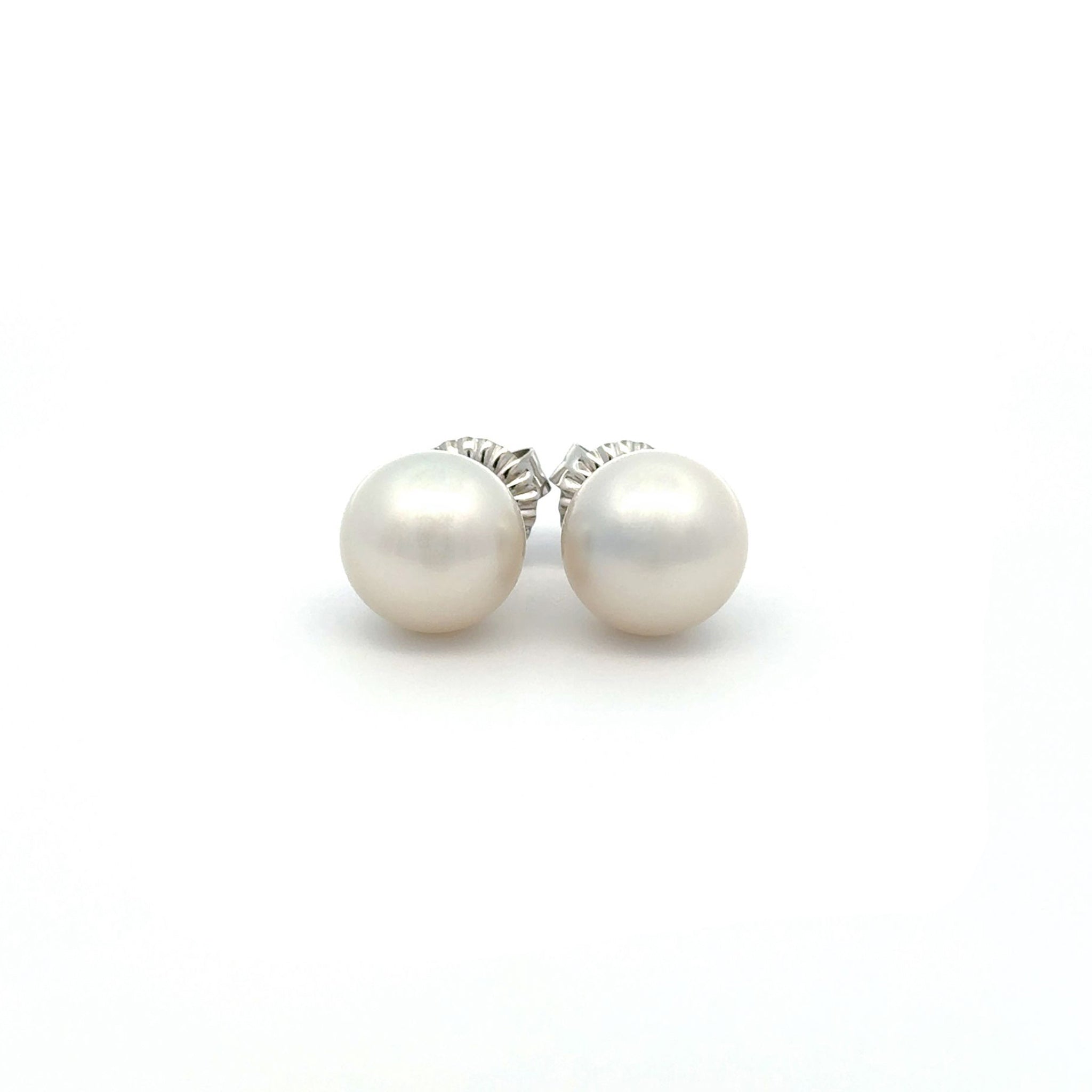 9K White Gold Australian South Sea 11-12mm Cultured Pearl Stud Earrings