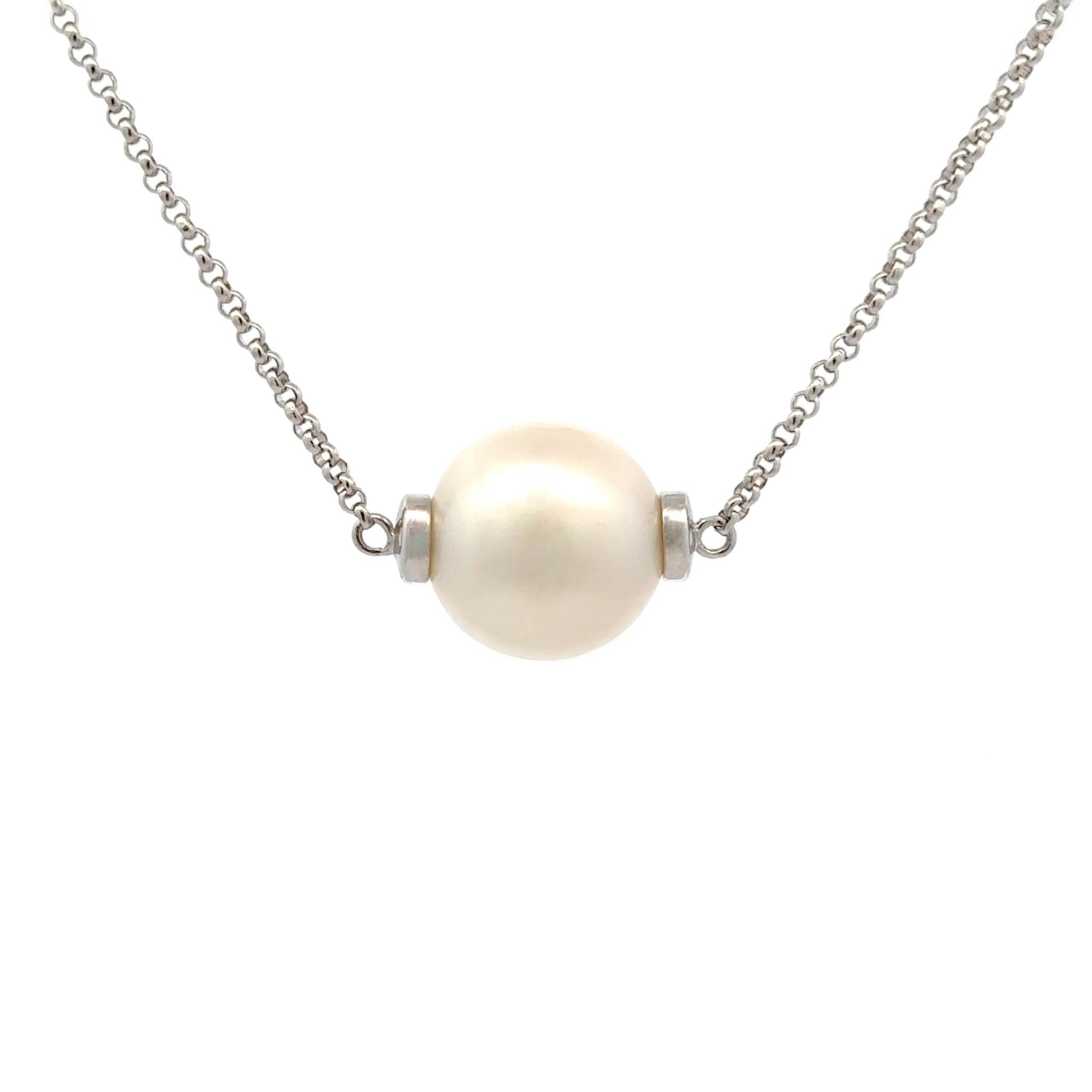 Sterling Silver Australian South Sea Cultured 13-14mm 45/50cm Pearl Necklace