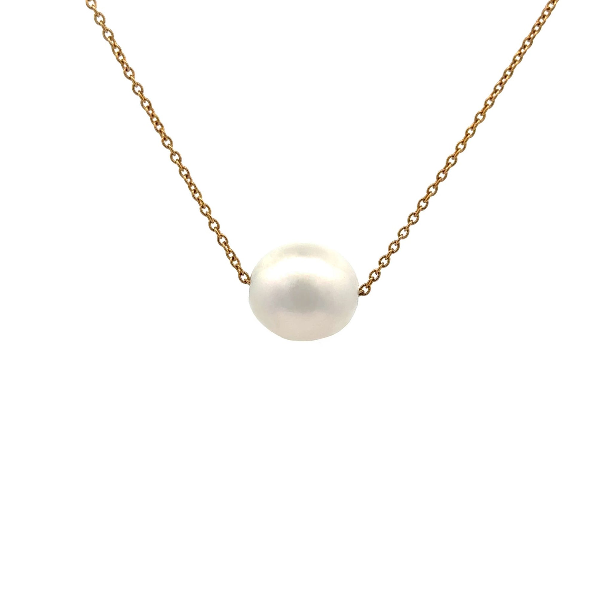 9K Yellow Gold Australian South Sea 11-12mm Cultured Pearl Necklace