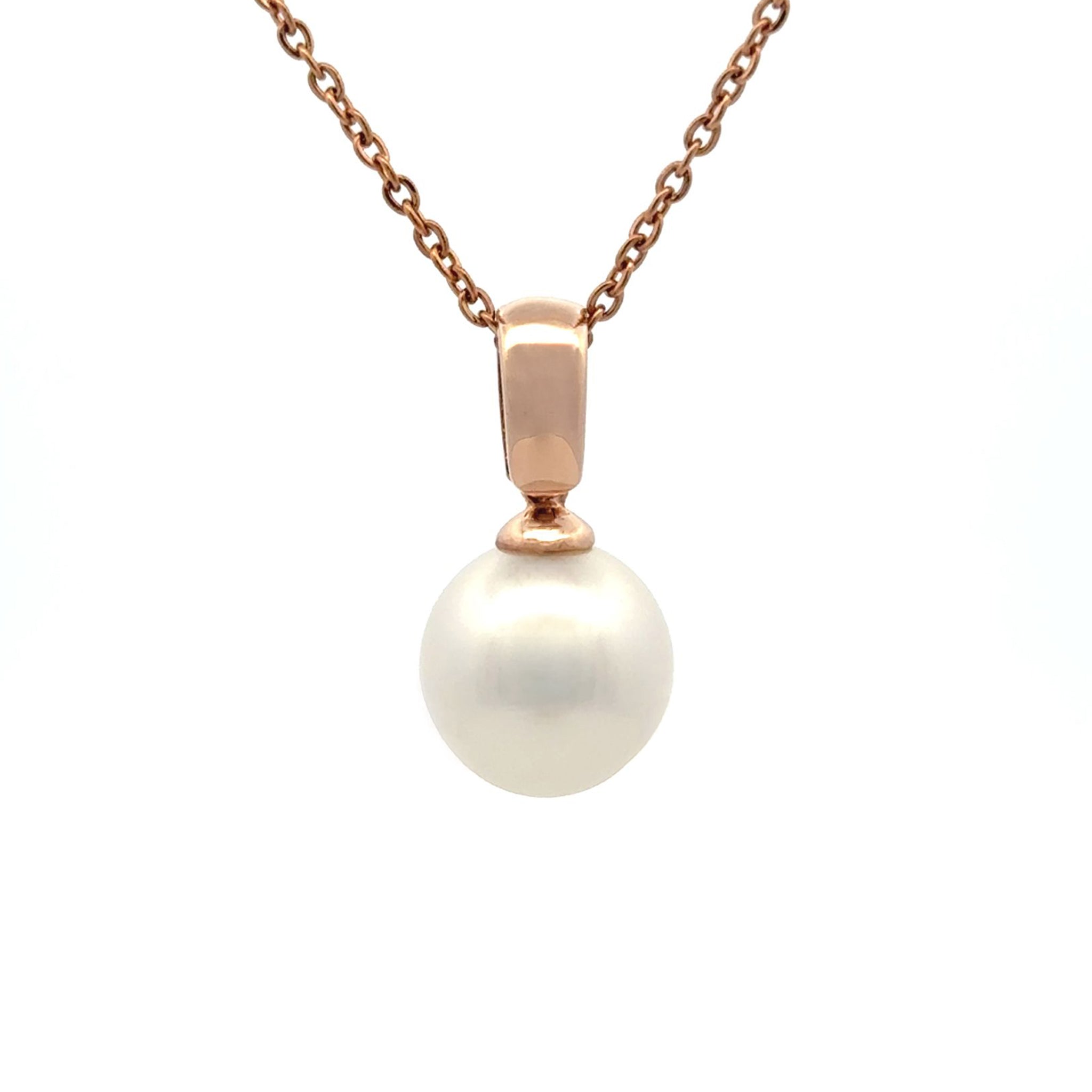 9K Rose Gold Australian South Sea Cultured 11 - 12 mm Pearl Pendant