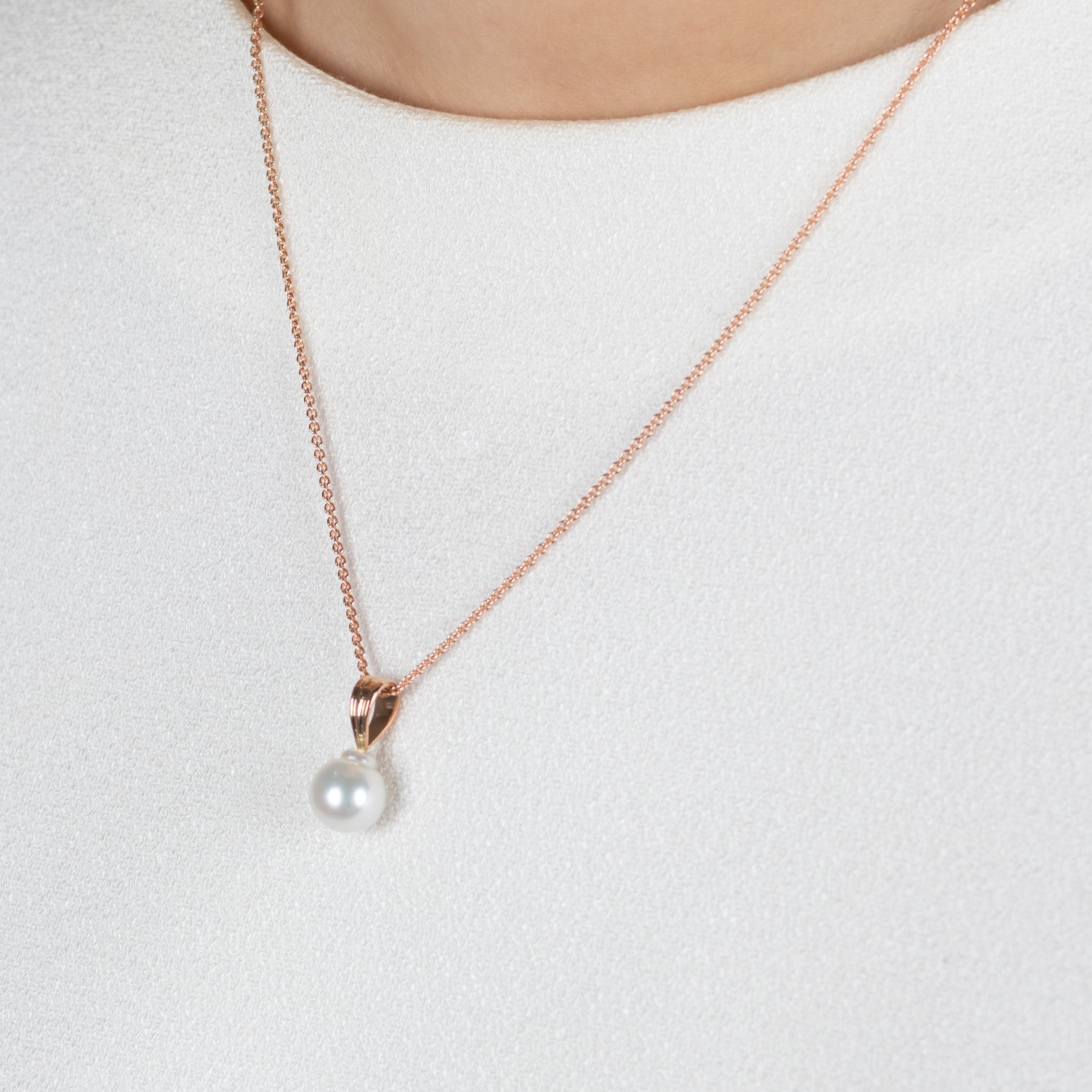 9K Rose Gold Australian South Sea Cultured 9-10mm Pearl Pendant