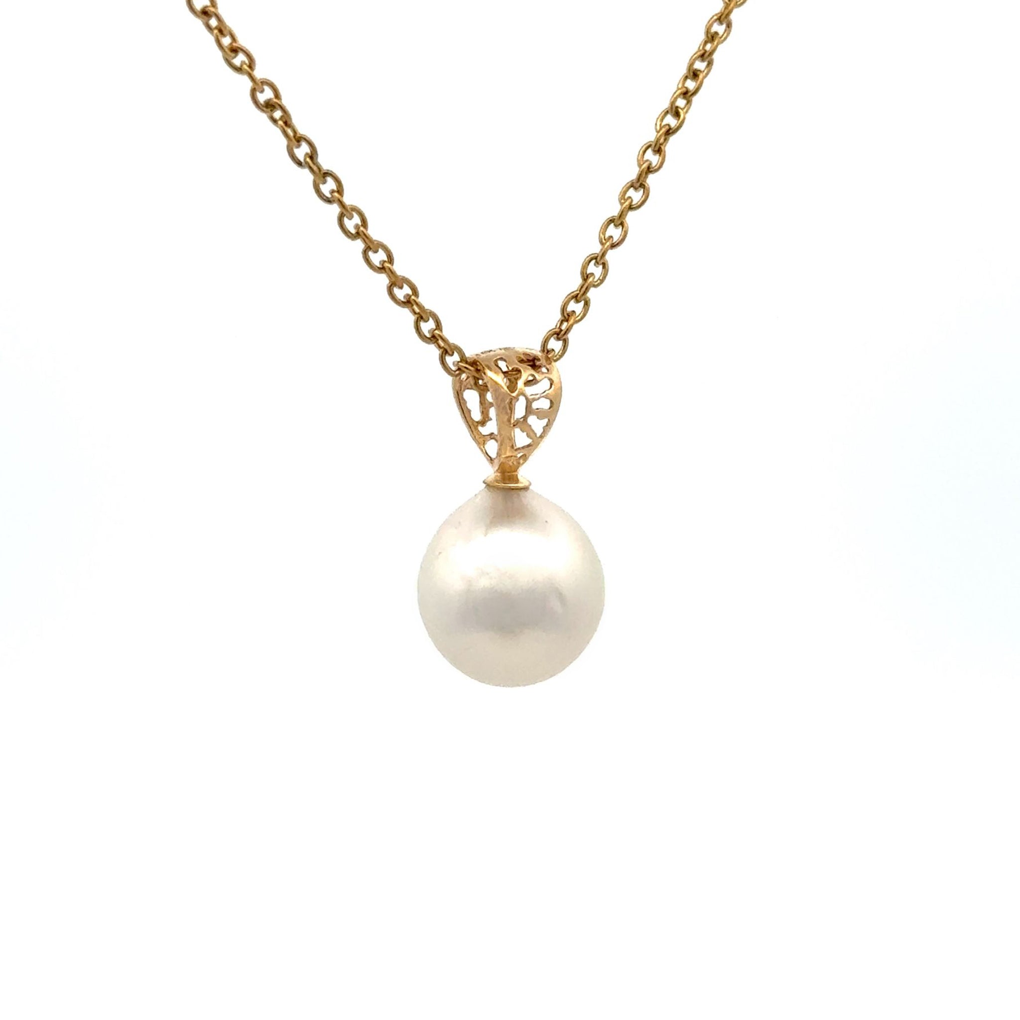 18K Yellow Gold Australian South Sea Cultured 10-11mm Pearl Pendant