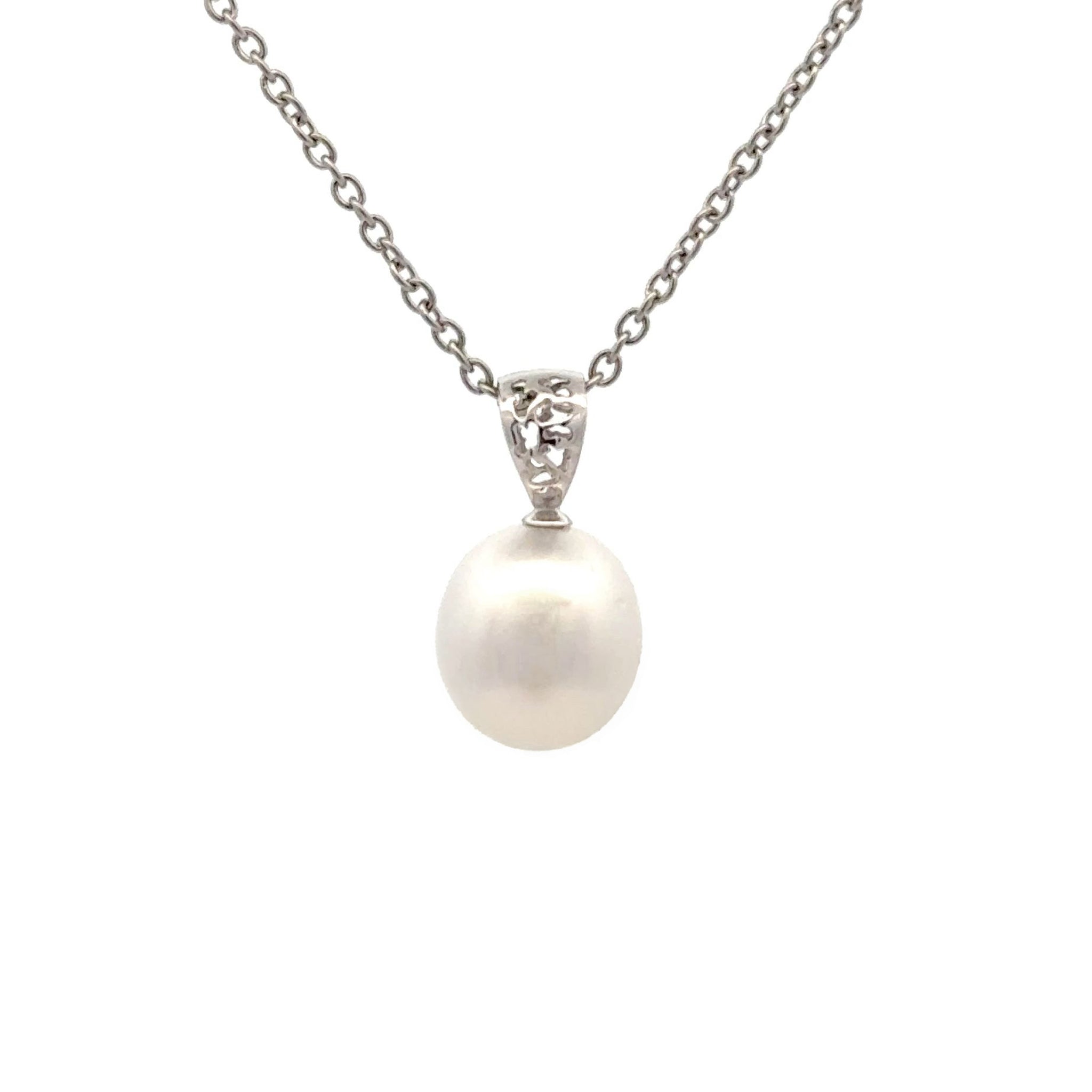 18K White Gold Australian South Sea 10-11mm Pearl Pendant