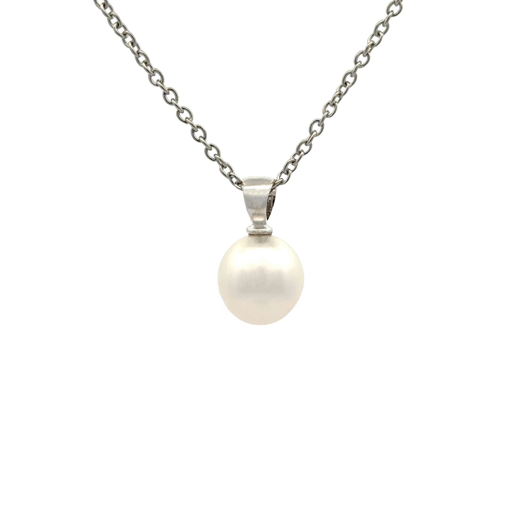 18K White Gold Australian South Sea Cultured 9-10mm Pearl Pendant