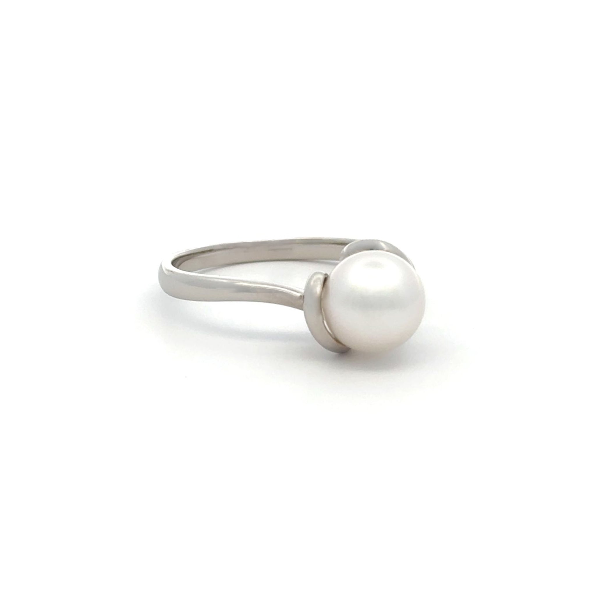 9K White Gold Australian South Sea 8-9 mm Cultured Pearl Ring