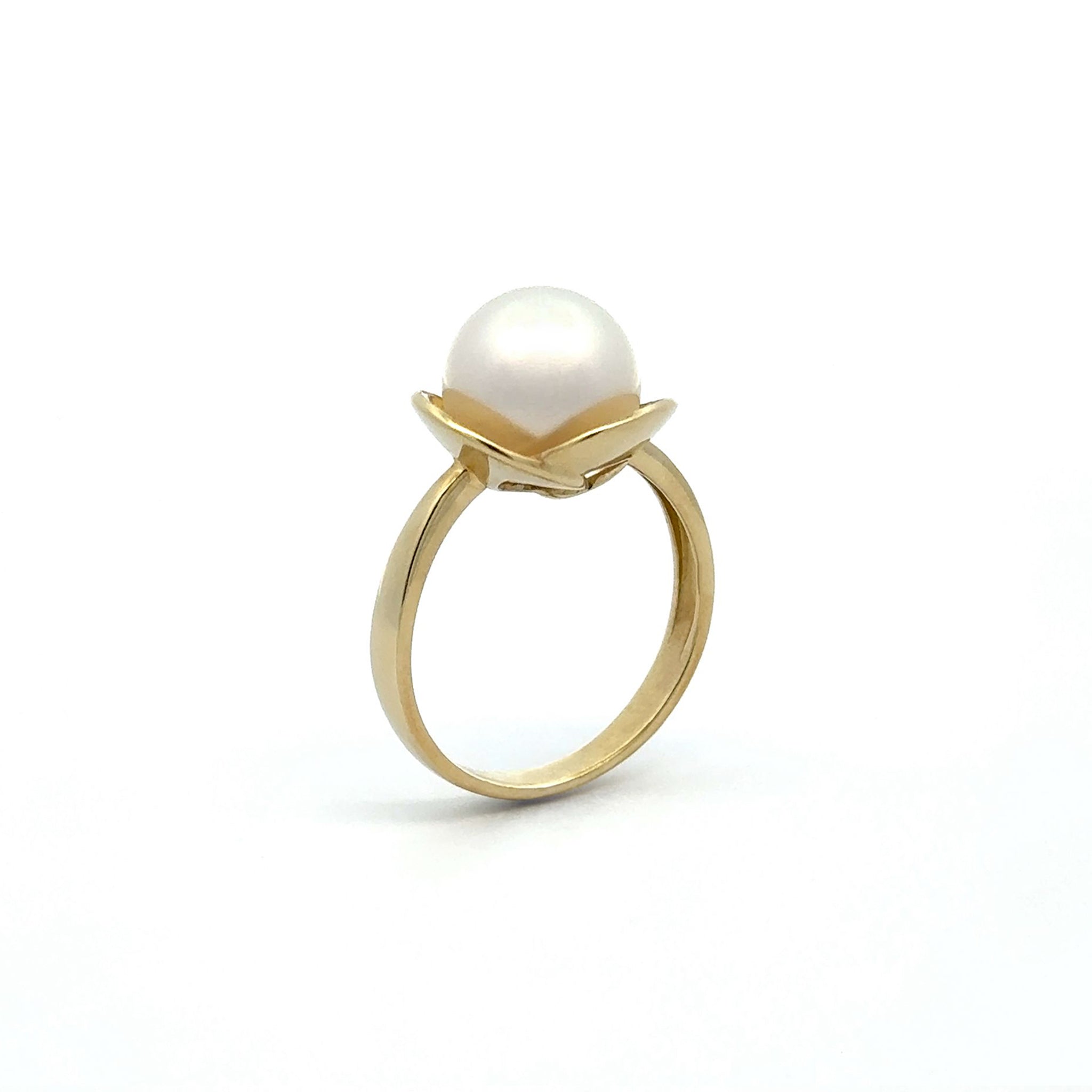 9K Yellow Gold Australian South Sea Cultured 10 -11 mm Pearl Ring