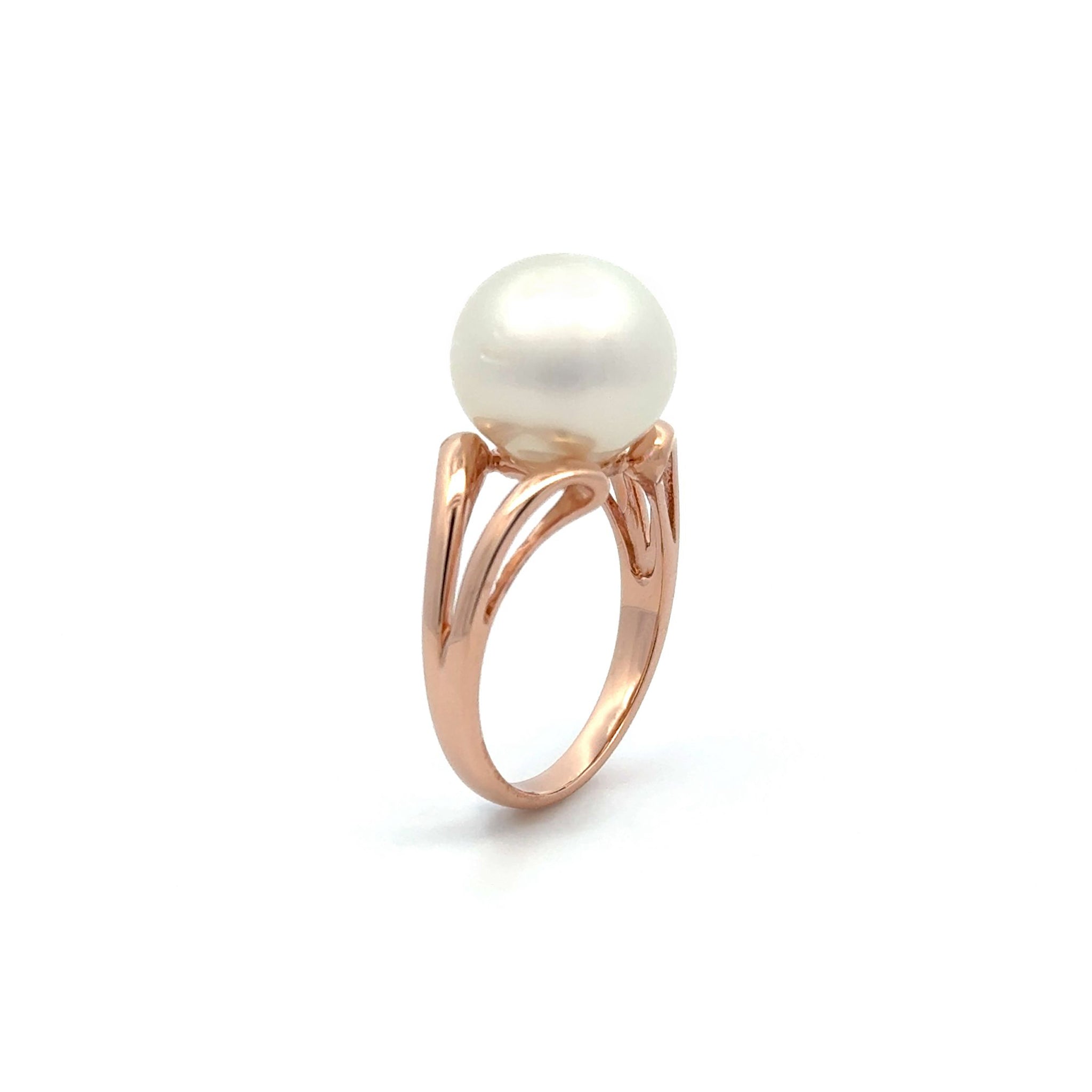 9K Rose Gold Australian South Sea Cultured Pearl Ring Size P 1/2