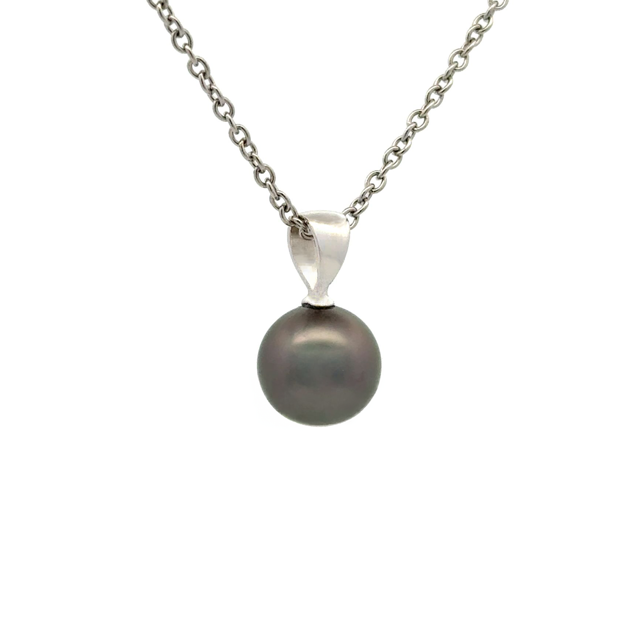 Sterling Silver Tahitian 9-10mm Cultured Pearl Pendant