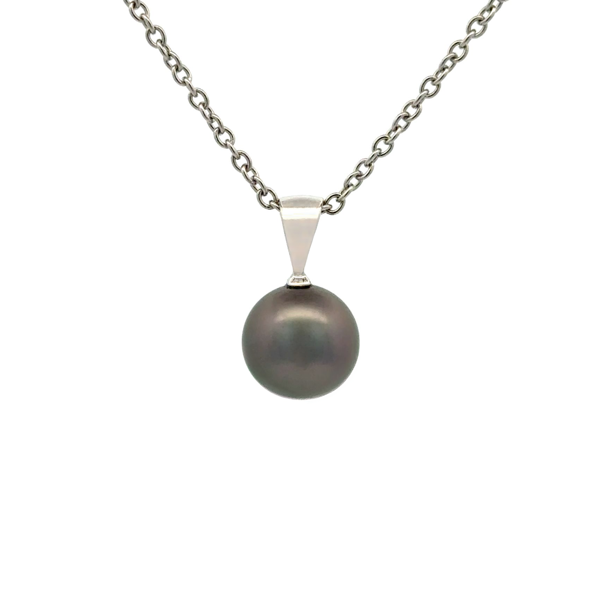 Sterling Silver Tahitian 9-10mm Cultured Pearl Pendant