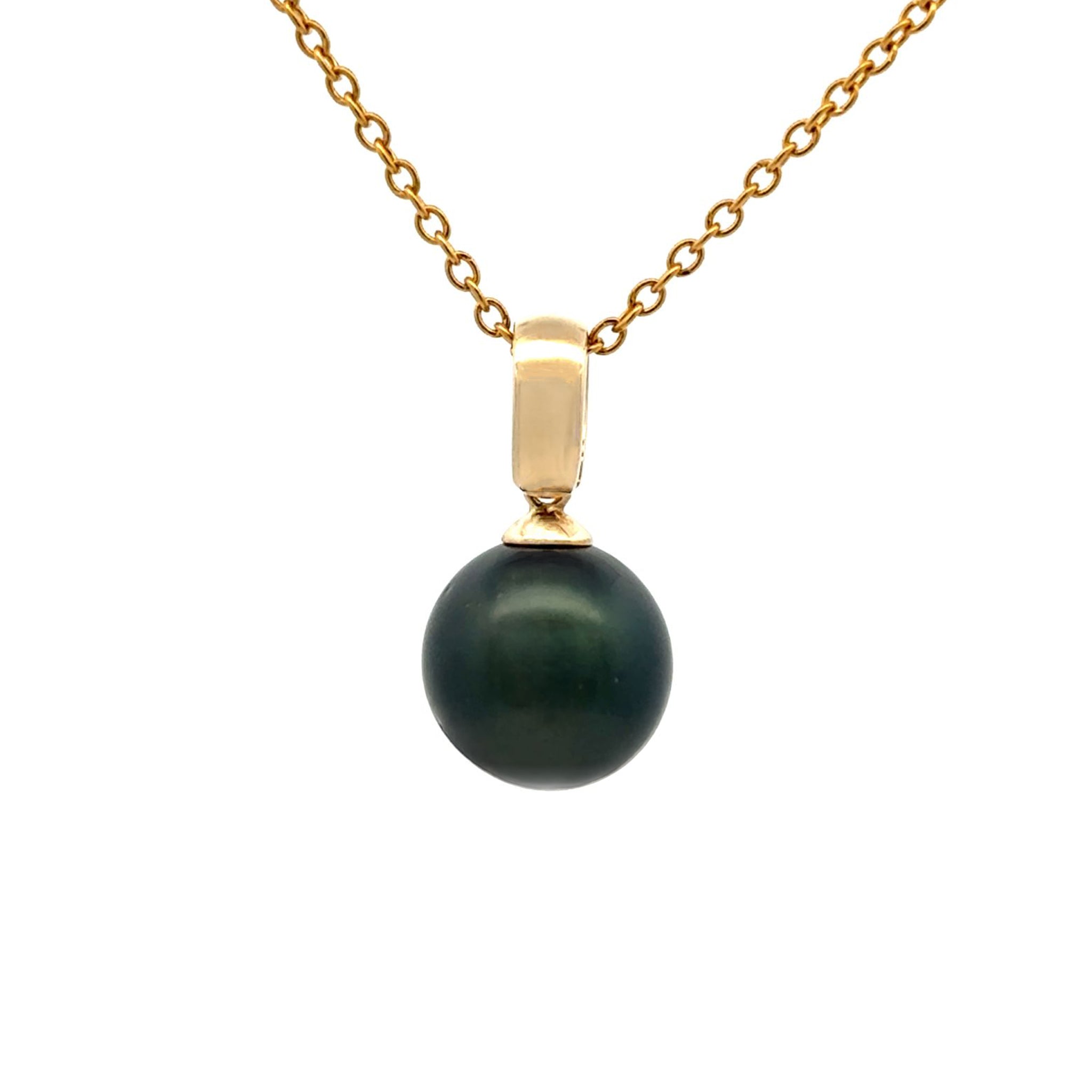 9K Yellow Gold Tahitian Cultured 11-12 mm Pearl Pendant