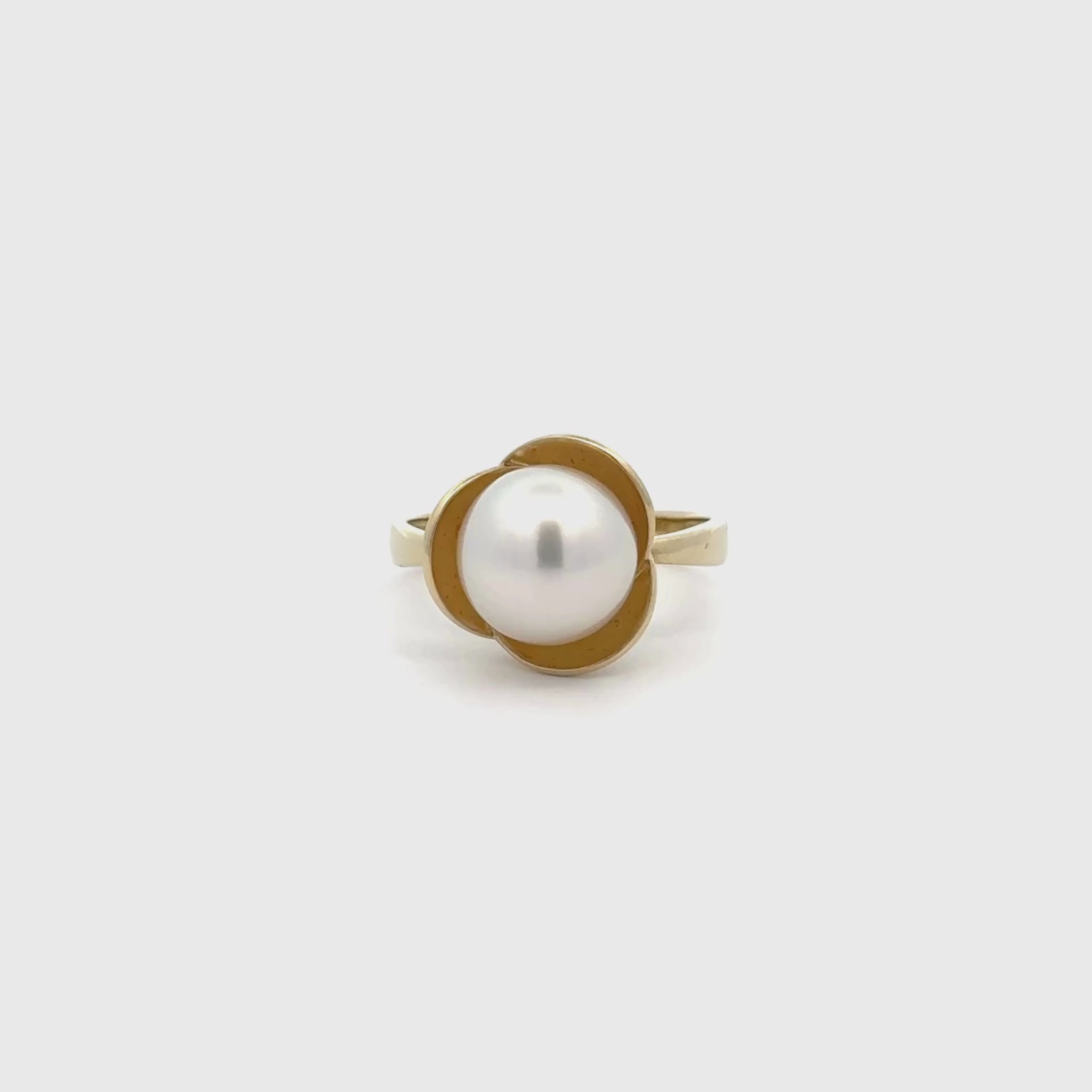 9K Yellow Gold Australian South Sea Cultured 10 -11 mm Pearl Ring