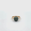 9K Yellow Gold Tahitian 9-10mm Cultured Pearl Ring