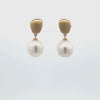 9K Yellow Gold Australian South Sea Cultured 9-10 mm Pearl Drop Earrings