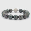 14K White Gold Tahitian 11-12mm Cultured Pearl Strand Bracelet