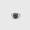 9K White Gold Tahitian Cultured 10-11mm Pearl Ring