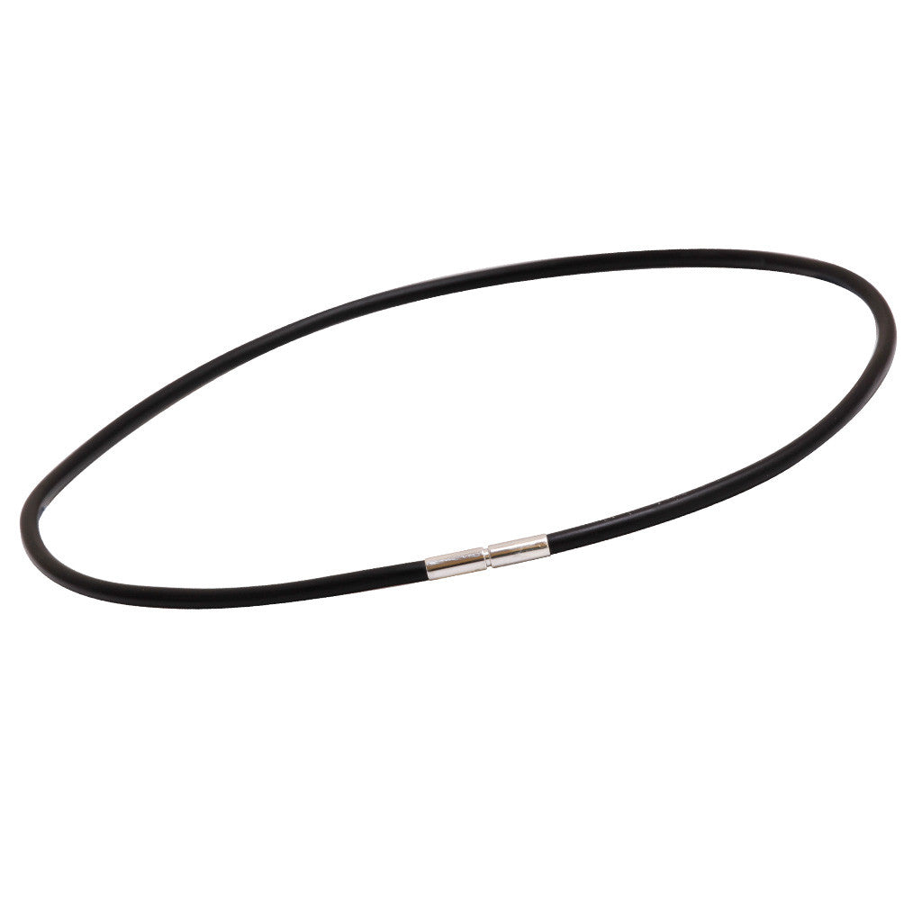 Sterling Silver Polished Neoprene Necklace - 3mm