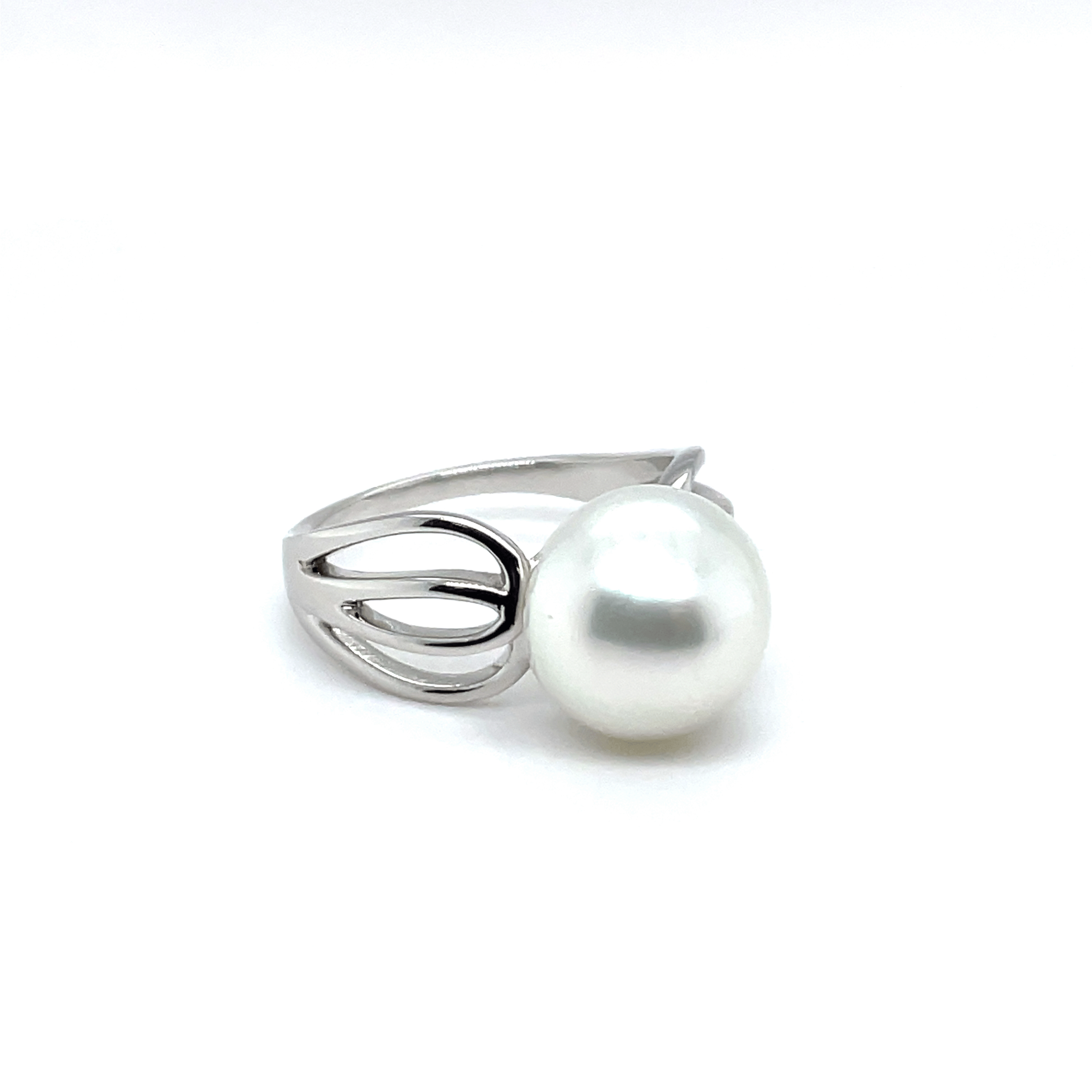 Sterling Silver Australian South Sea Cultured 11- 12 mm Pearl Ring