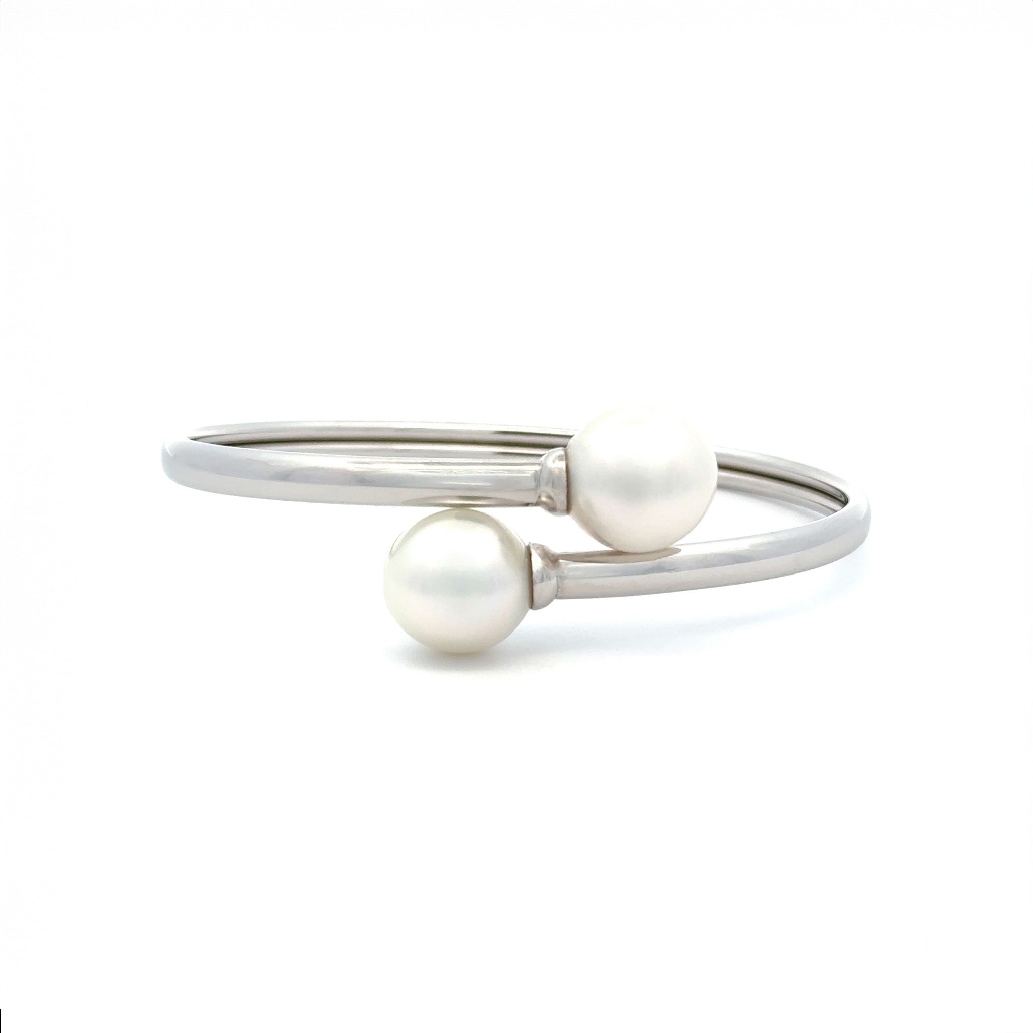 18K White Gold Australian South Sea 11-12mm Cultured Pearl Bangle