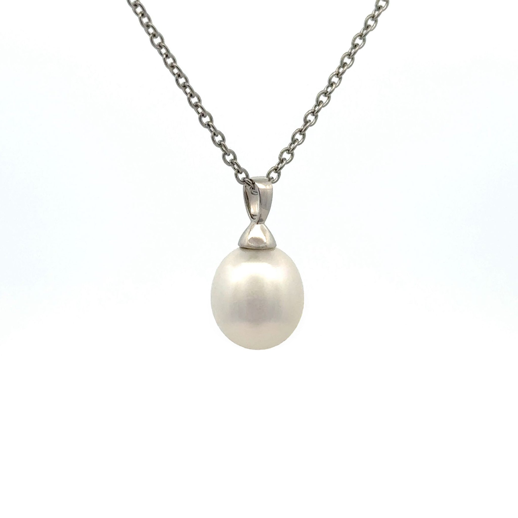 9K White Gold Australian South Sea Cultured 10-11mm Pearl Pendant