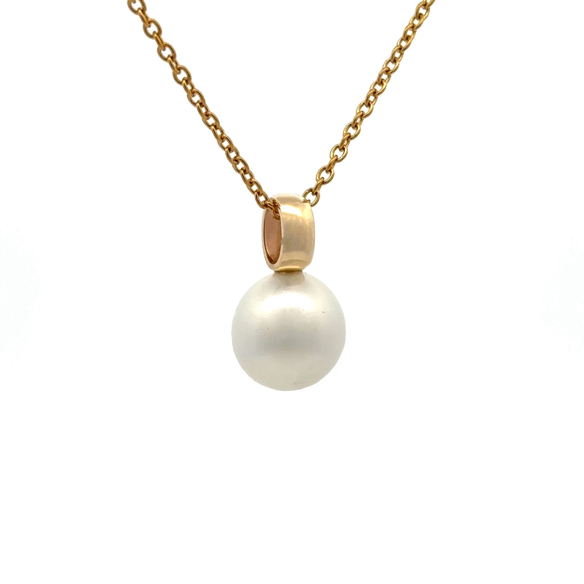 9K Yellow Gold Australian South Sea Cultured 10-11mm Pearl Pendant 