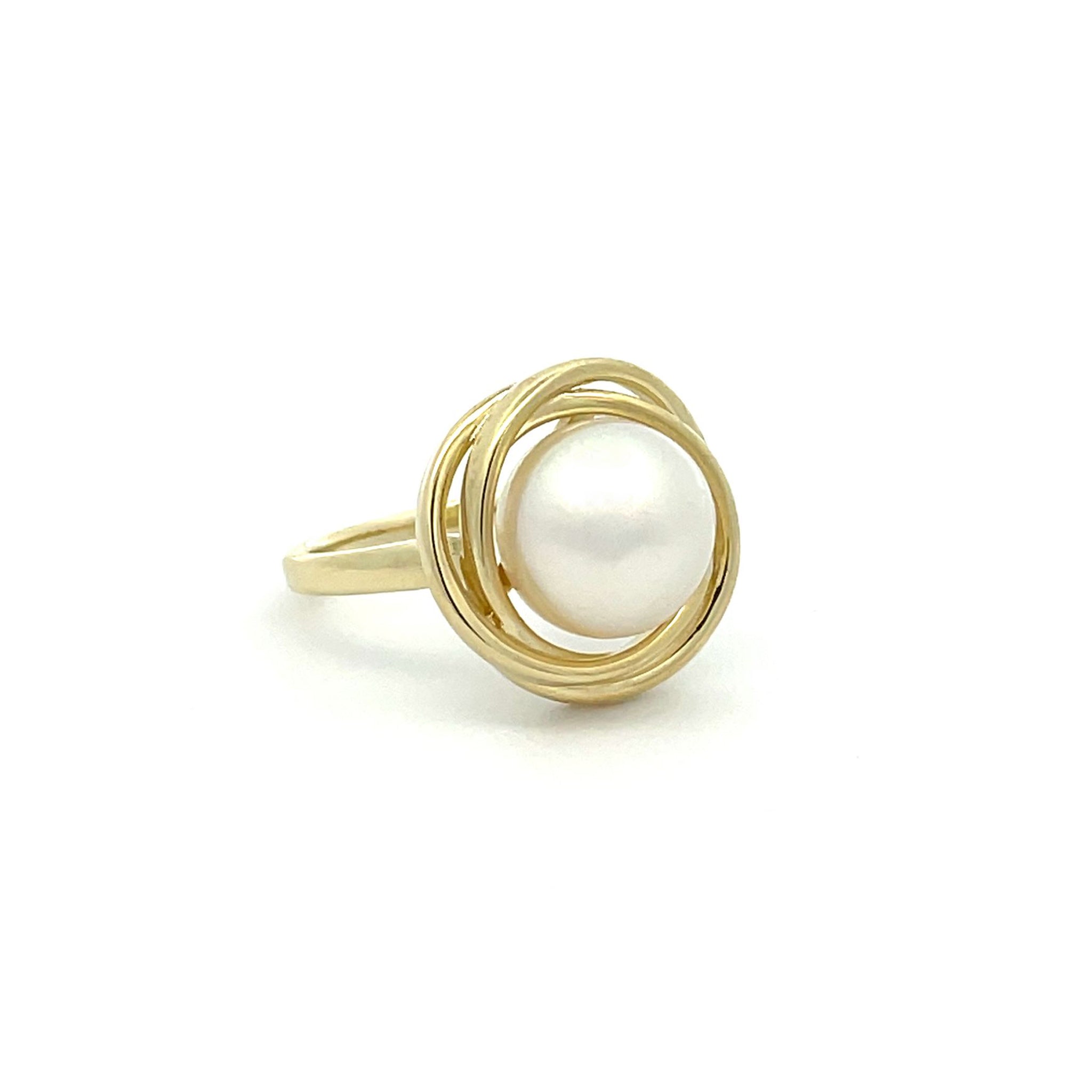 9K Yellow Gold Australian South Sea 10-11mm Cultured Pearl Ring