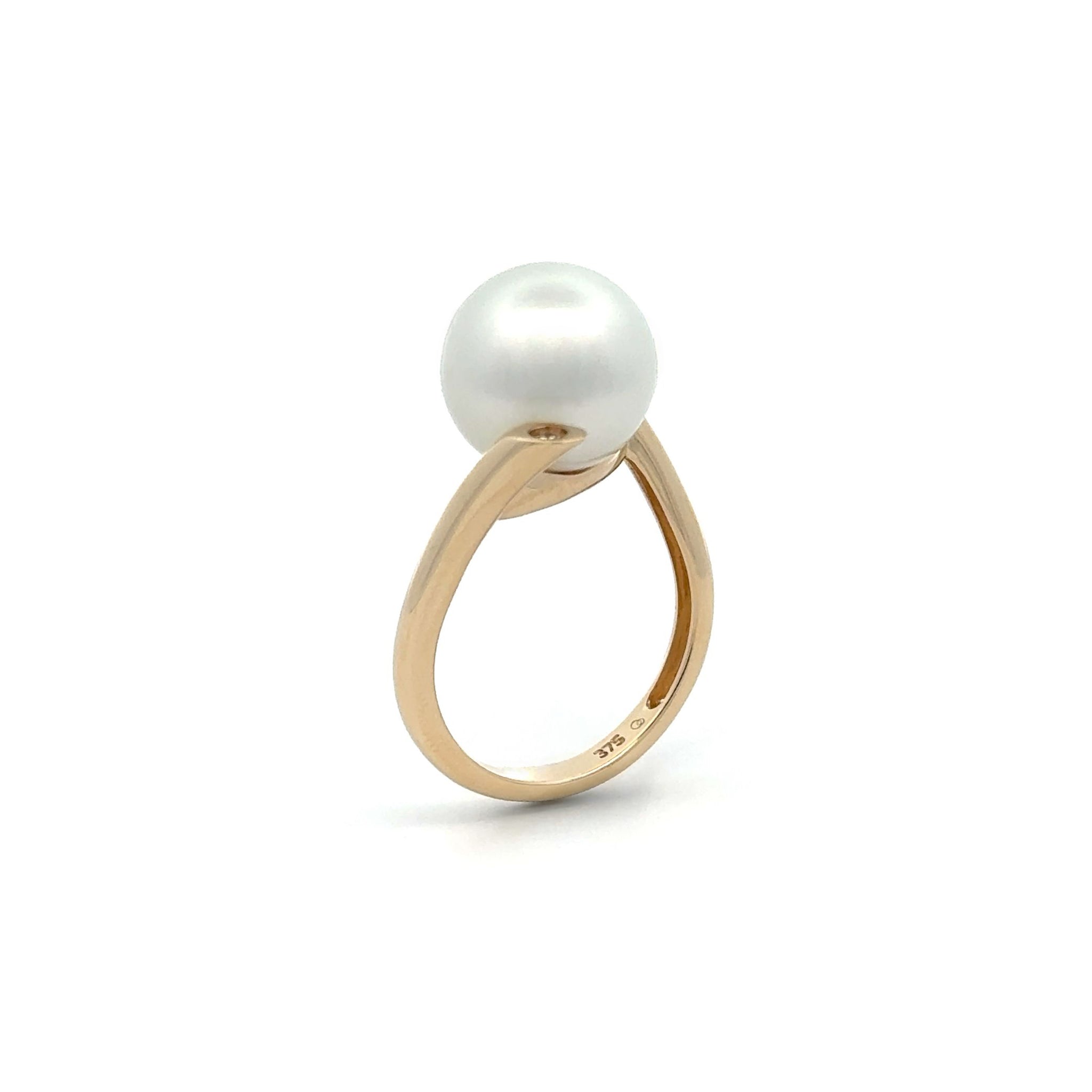 9K Yellow Gold Australian South Sea Cultured 12-13mm Pearl and Diamond Ring