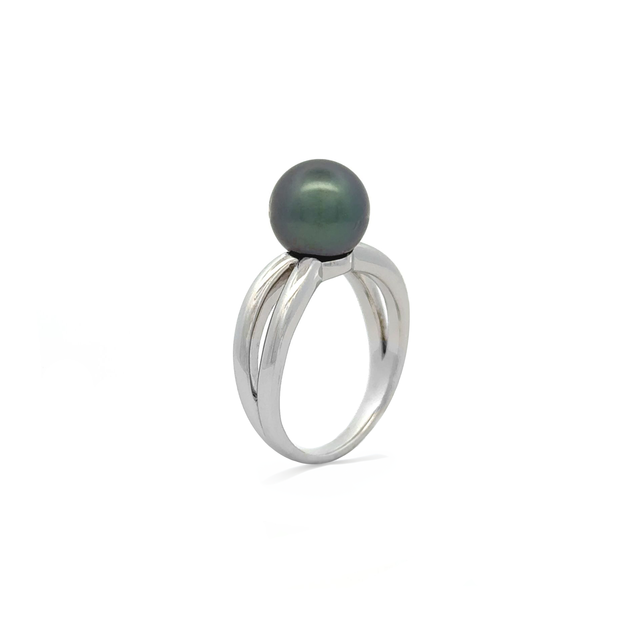 Sterling Silver Tahitian 10-11mm Cultured Pearl Ring