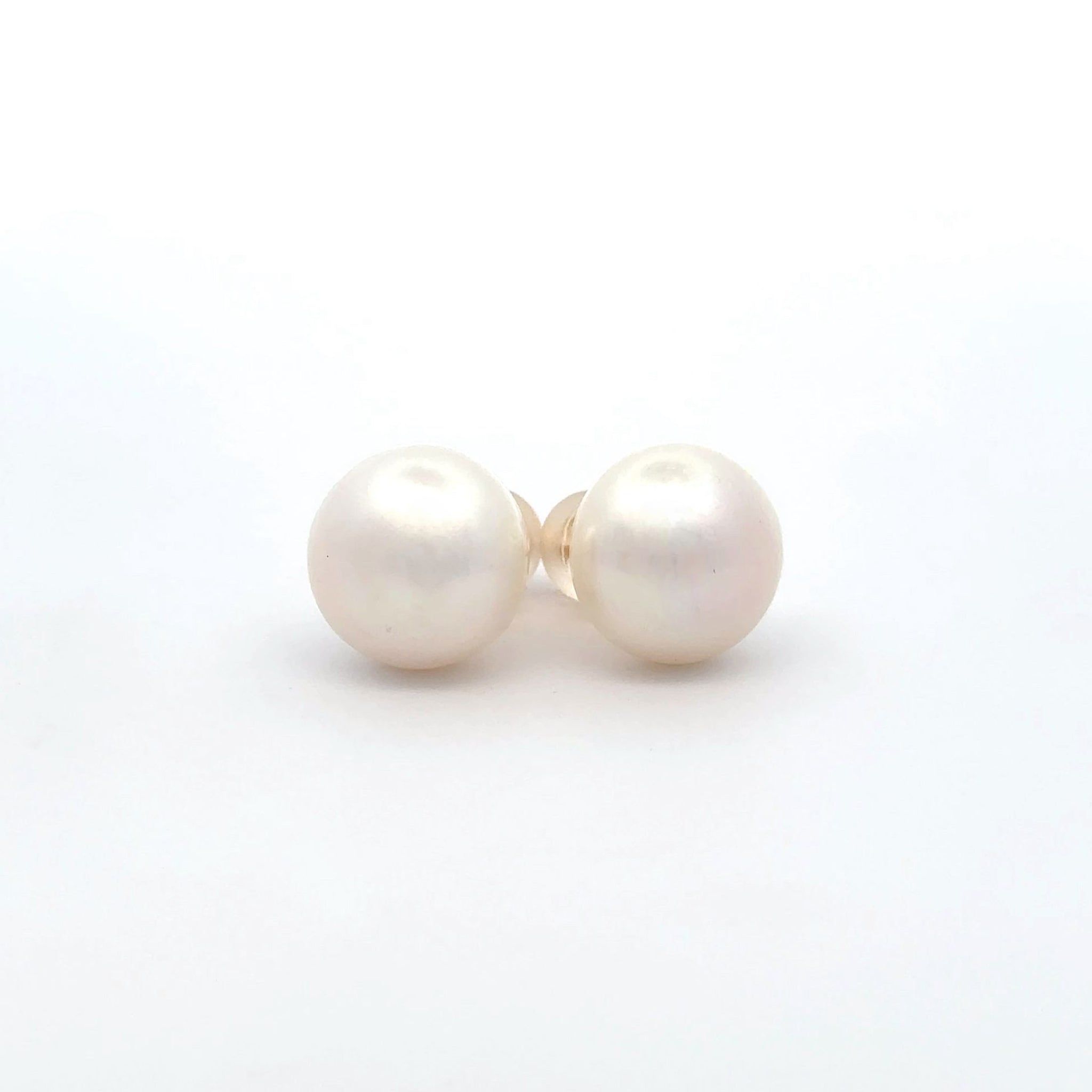 9K Yellow Gold Freshwater Pearl 12-13 mm Stud Earrings