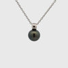 9K White Gold Tahitian 10-11mm Cultured Pearl Pendant