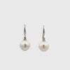 18K White Gold Australian South Sea Cultured 9-10 mm Pearl Hook Earrings