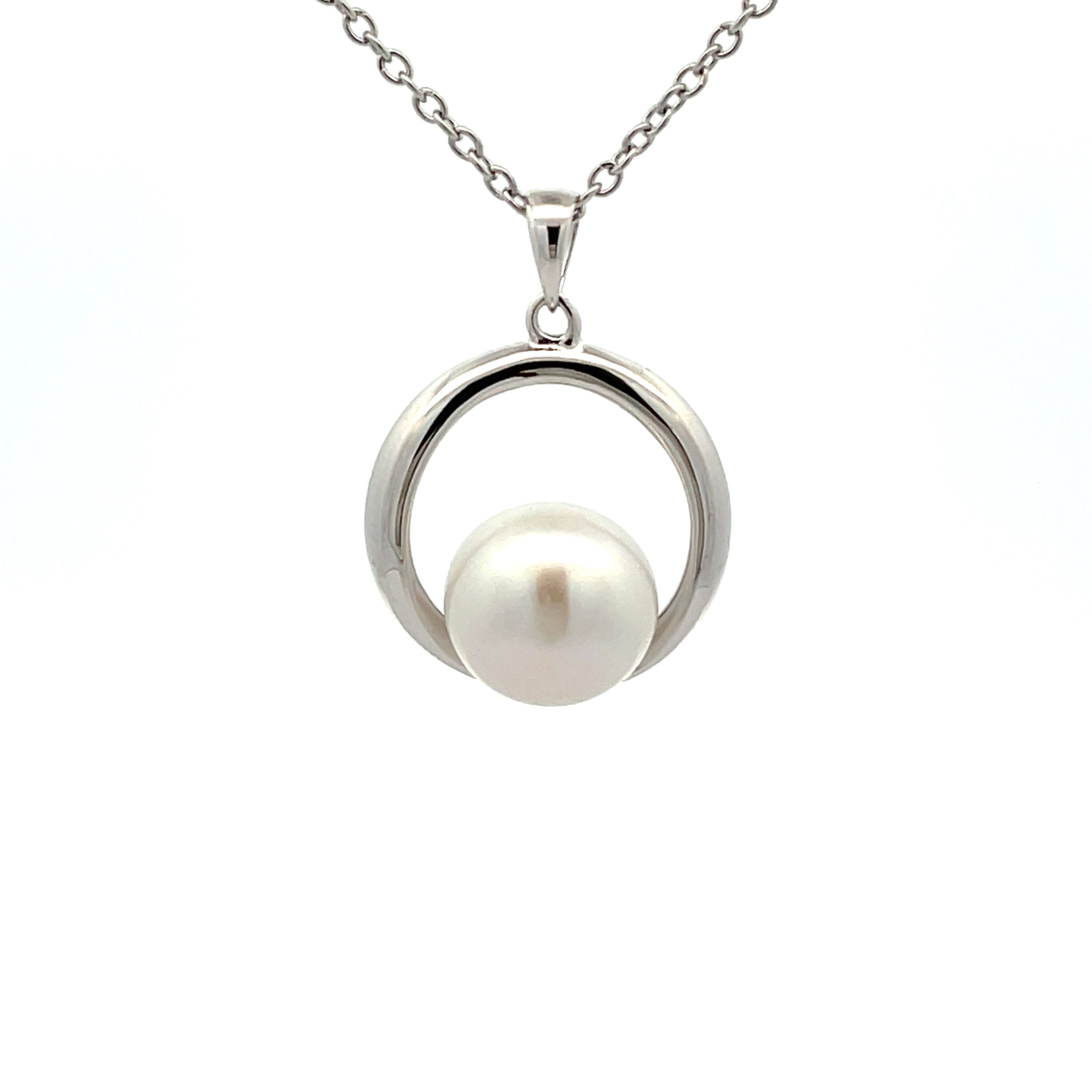 Sterling Silver Freshwater Pearl White 10-11 mm Pendant