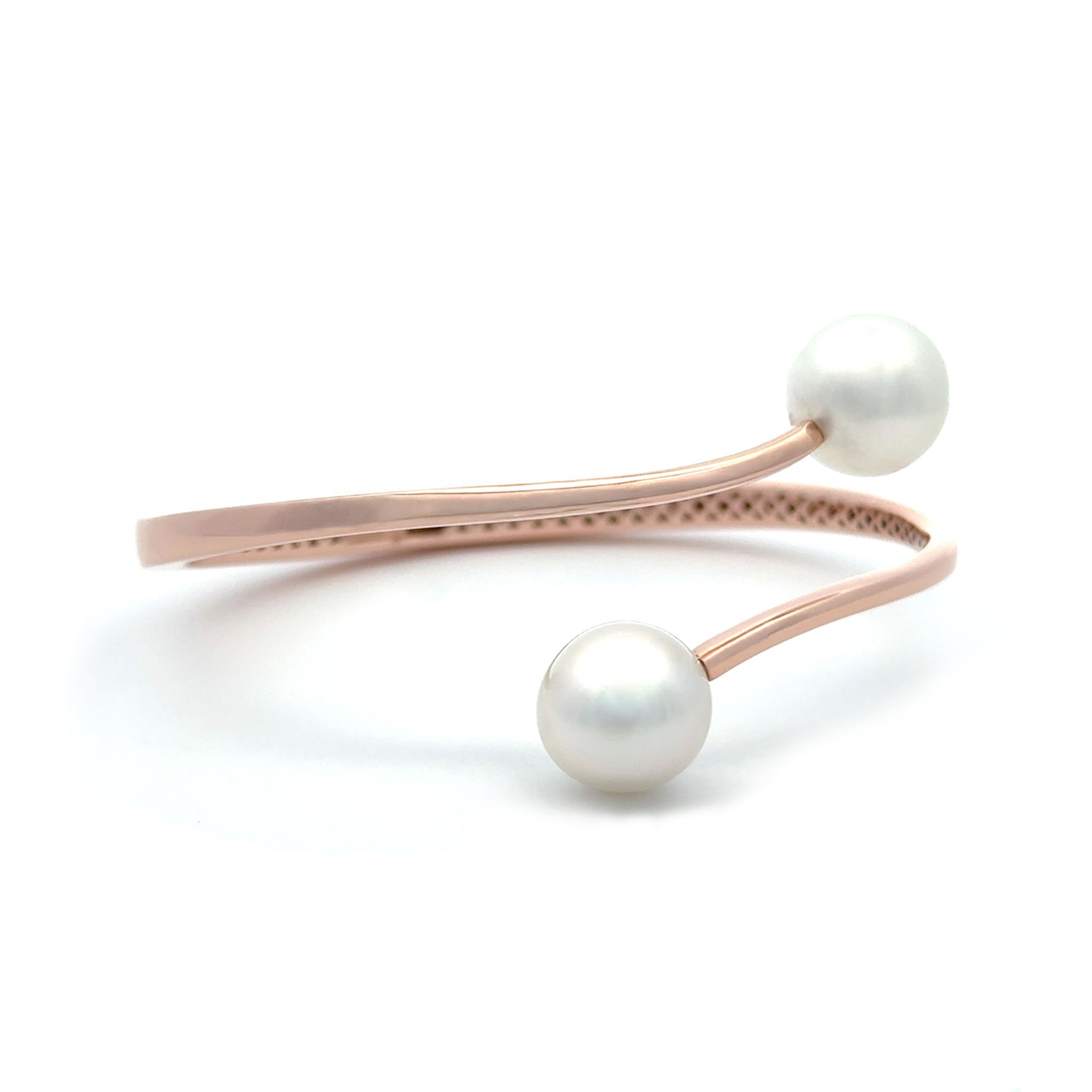 9K Rose Gold Australian South Sea 11-12mm Cultured Pearl Bangle