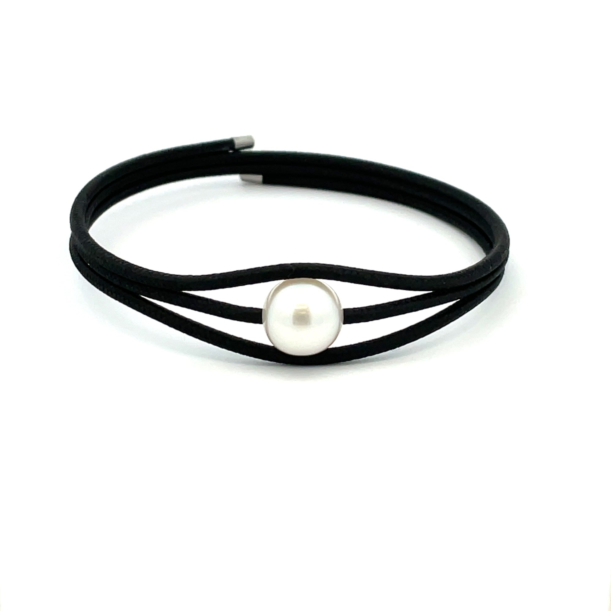 crystal beaded pearl wrap bracelet  Marlyn Schiff LLC