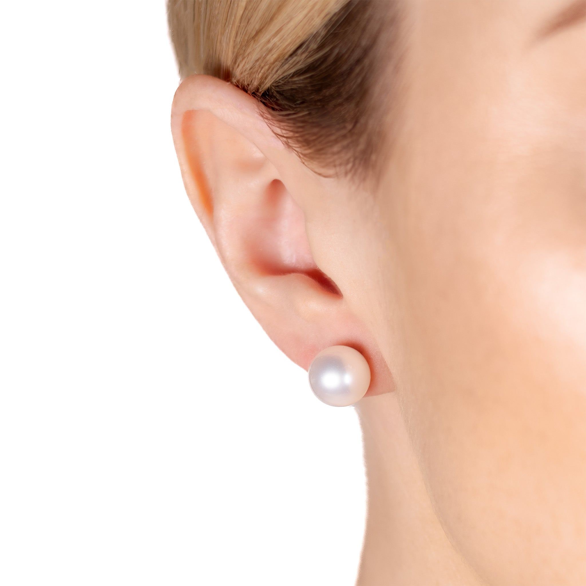 18K White Gold Australian South Sea 10-11mm Cultured Pearl Stud Earrings