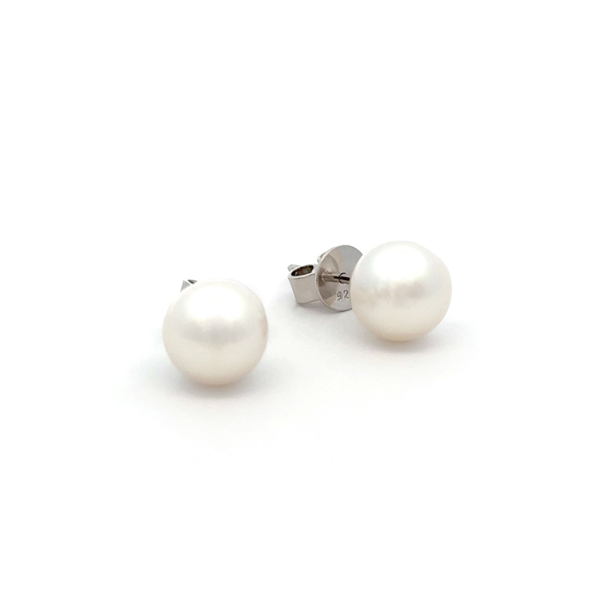 Sterling Silver South Sea 8-9mm Cultured Pearl Stud Earrings