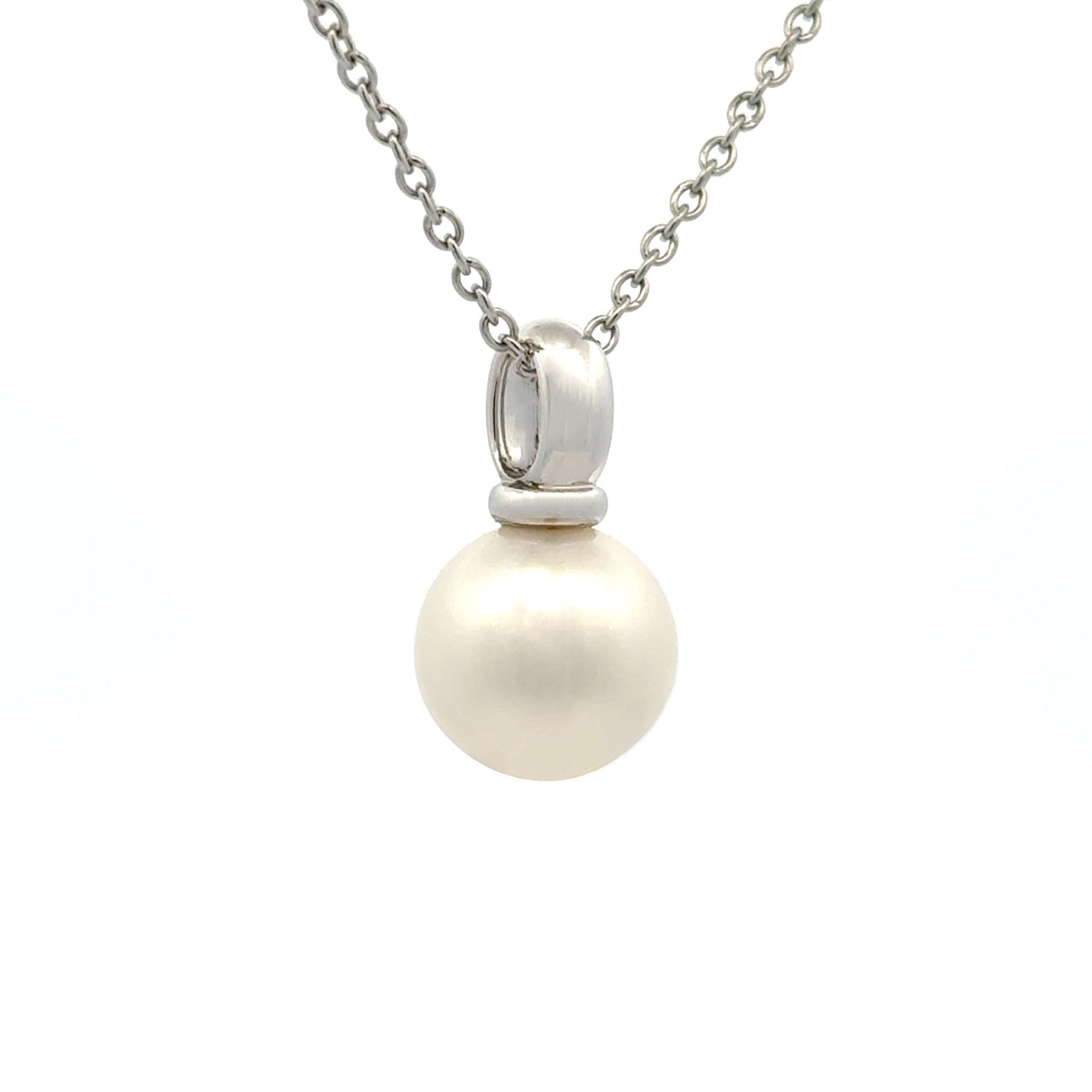 18K White Gold Australian South Sea 11-12mm Cultured Pearl Pendant