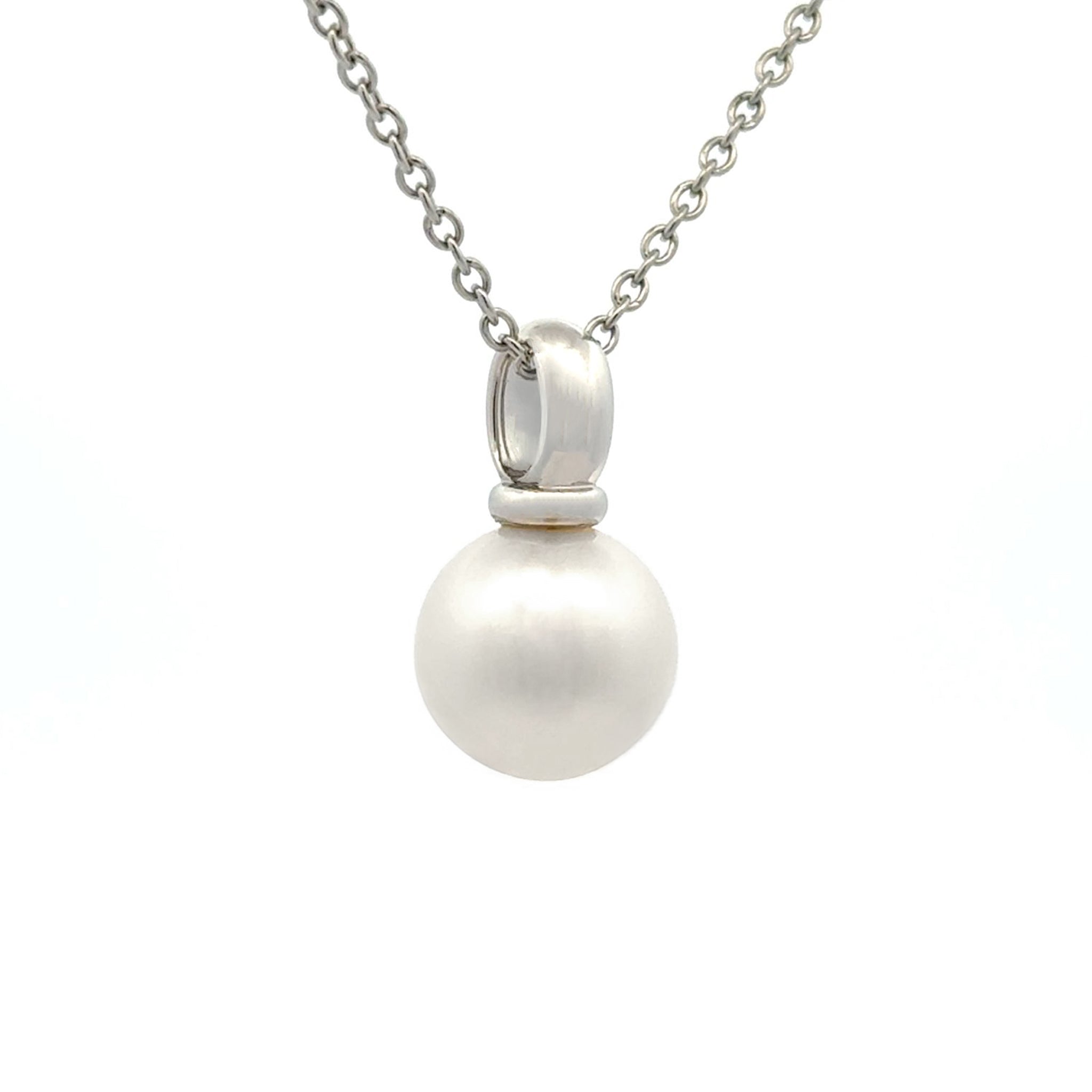 18K White Gold Australian South Sea Cultured 11-12 mm Pearl Pendant