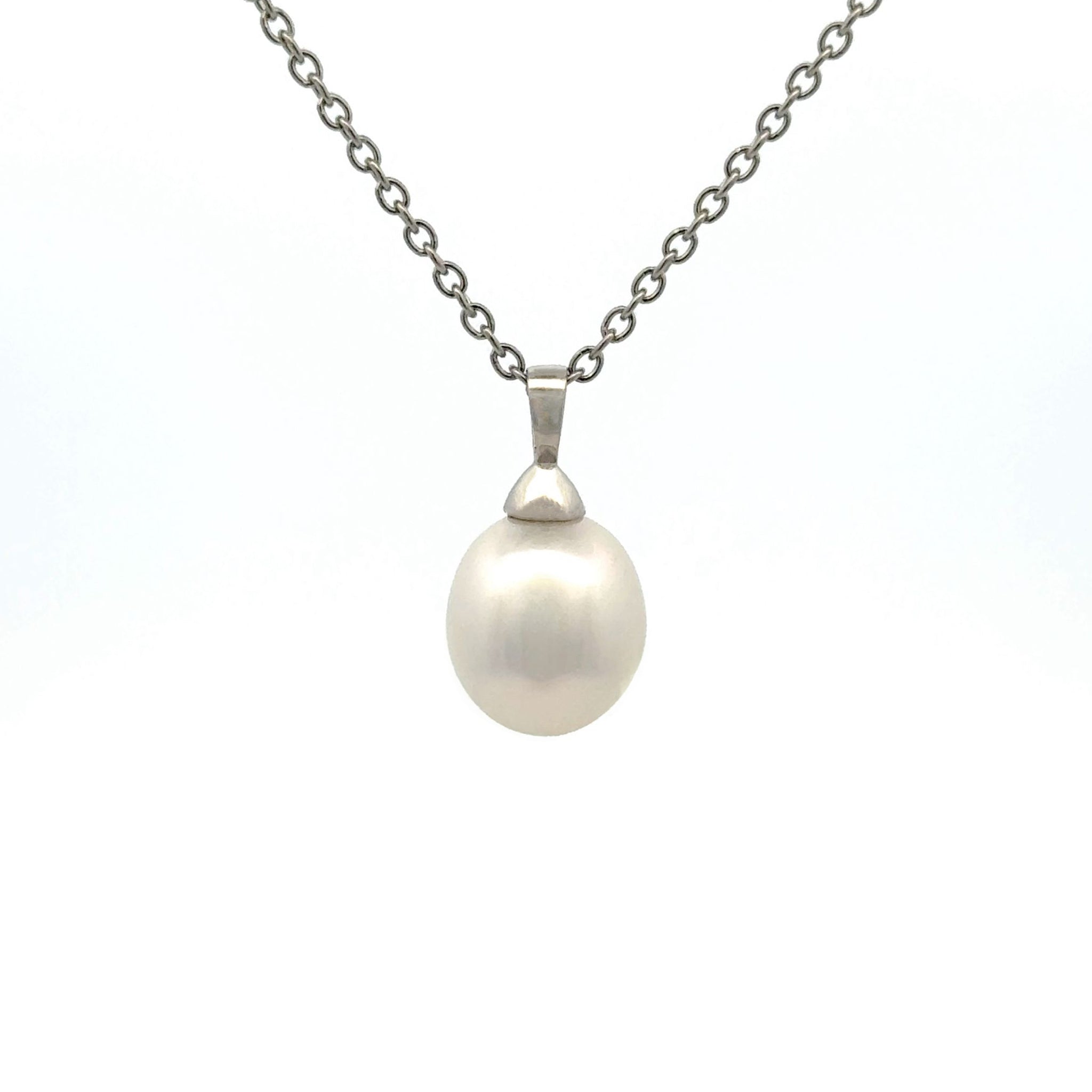 9K White Gold Australian South Sea 10-11mm Cultured Pearl Pendant