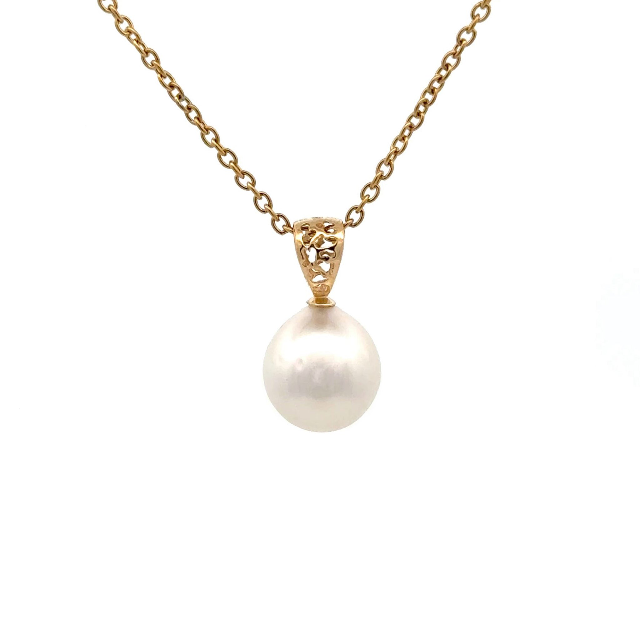 18K Yellow Gold Australian South Sea Cultured 10-11mm Pearl Pendant