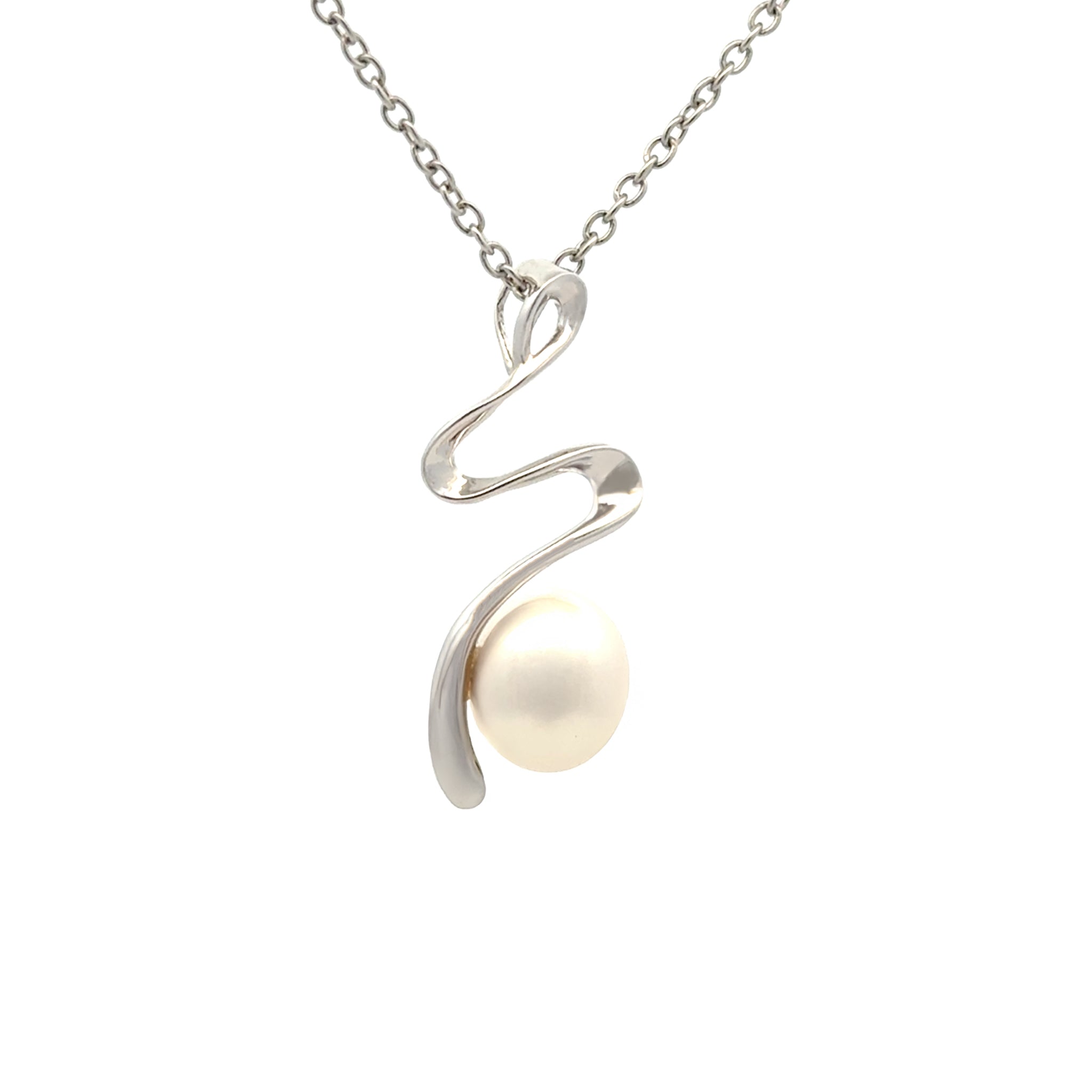 Sterling Silver Australian South Sea 8-9mm Cultured Pearl Pendant