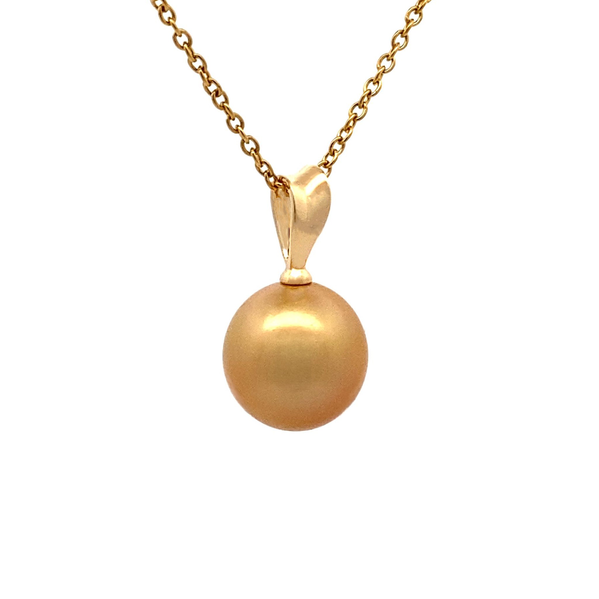 18K Yellow Gold South Sea 13-14mm Cultured Pearl Pendant