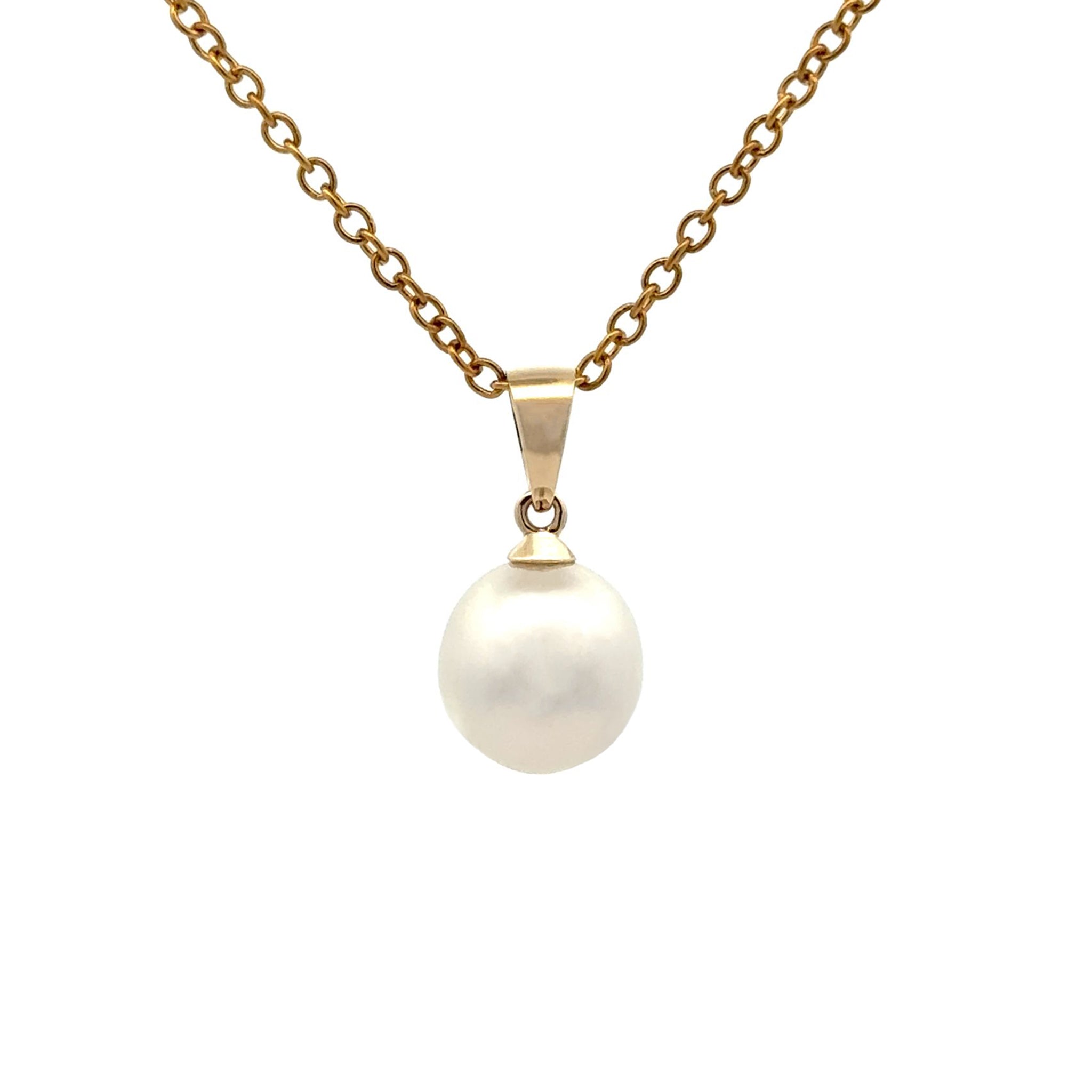 9K Yellow Gold Australian South Sea 9-10mm Cultured Pearl Pendant