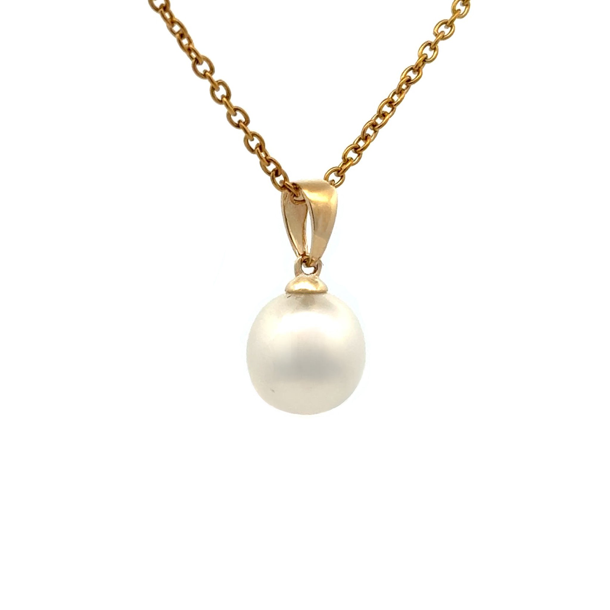 9K Yellow Gold Australian South Sea 9-10mm Cultured Pearl Pendant