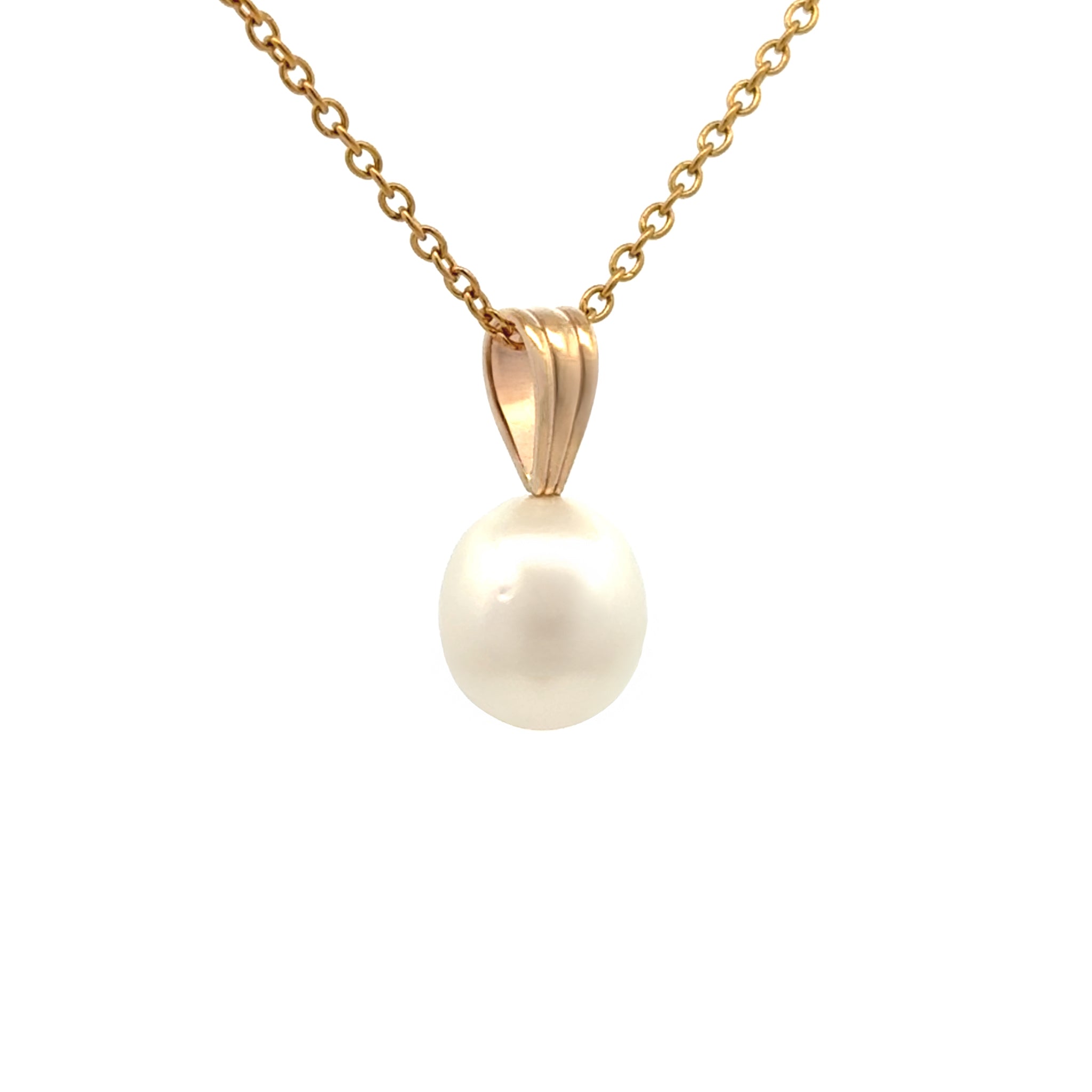 9K Yellow Gold Australian South Sea 10-11 mm Cultured Pearl Pendant